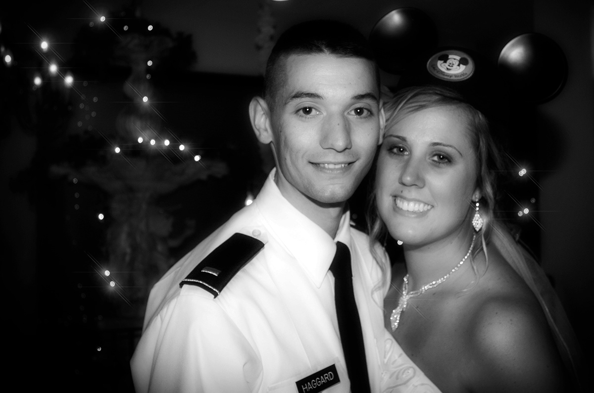 Serviceman wedding, Amherst, NY, bride and groom.