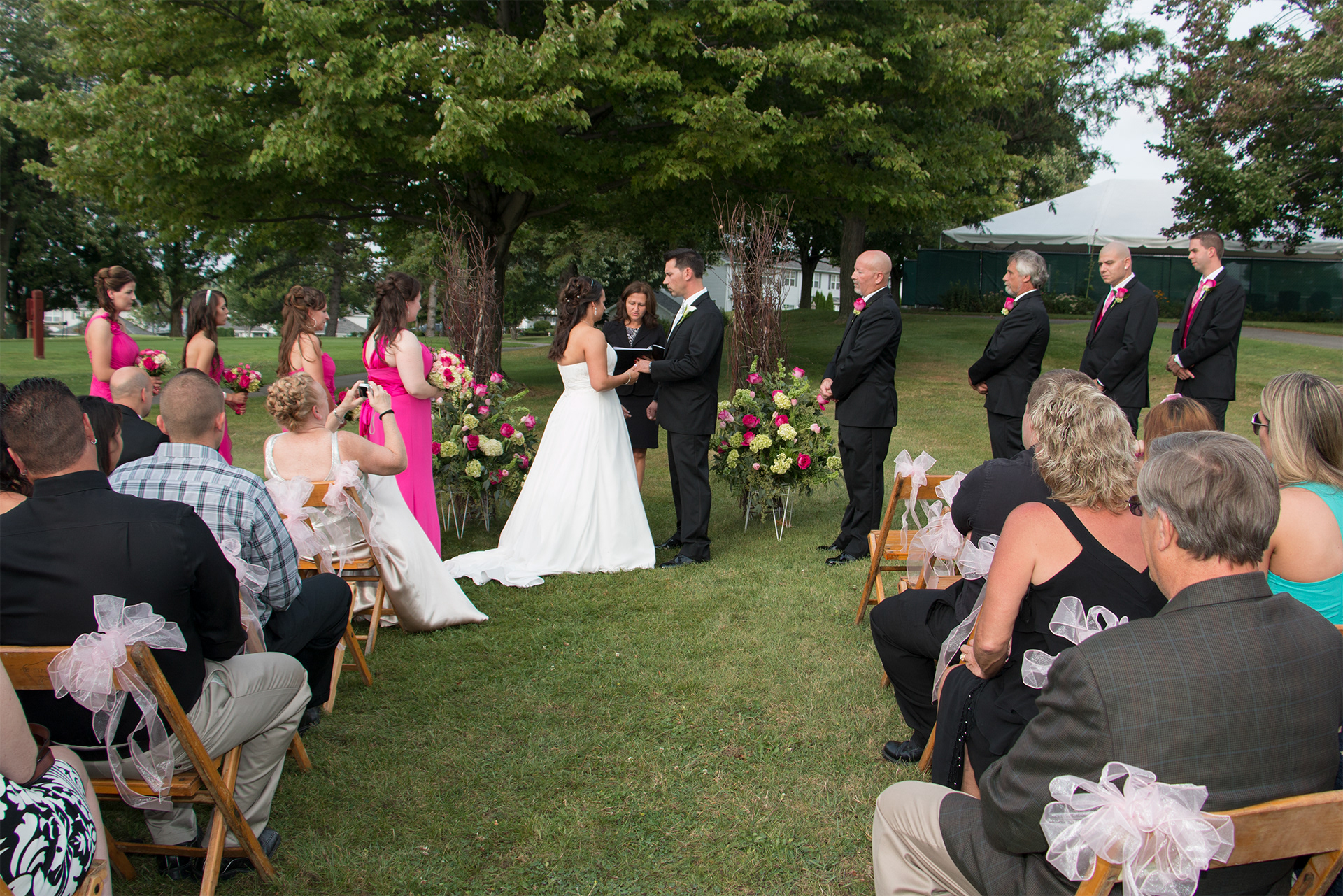 Wedding ceremony, Country Club in Hamburg, NY.