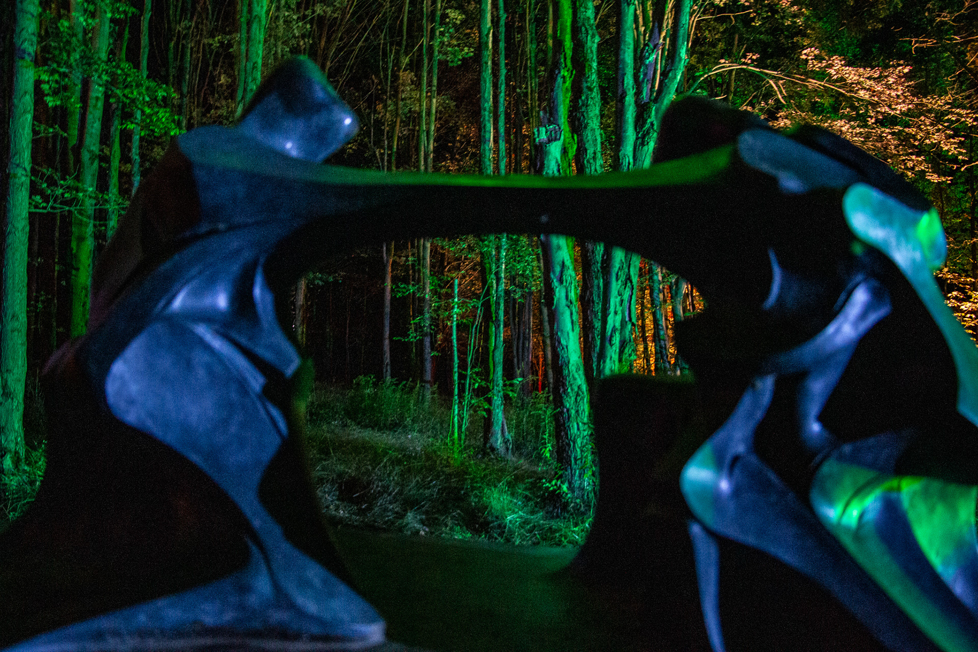 Sculpture, Night Lights at Griffis Sculpture Park, East Otto NY.