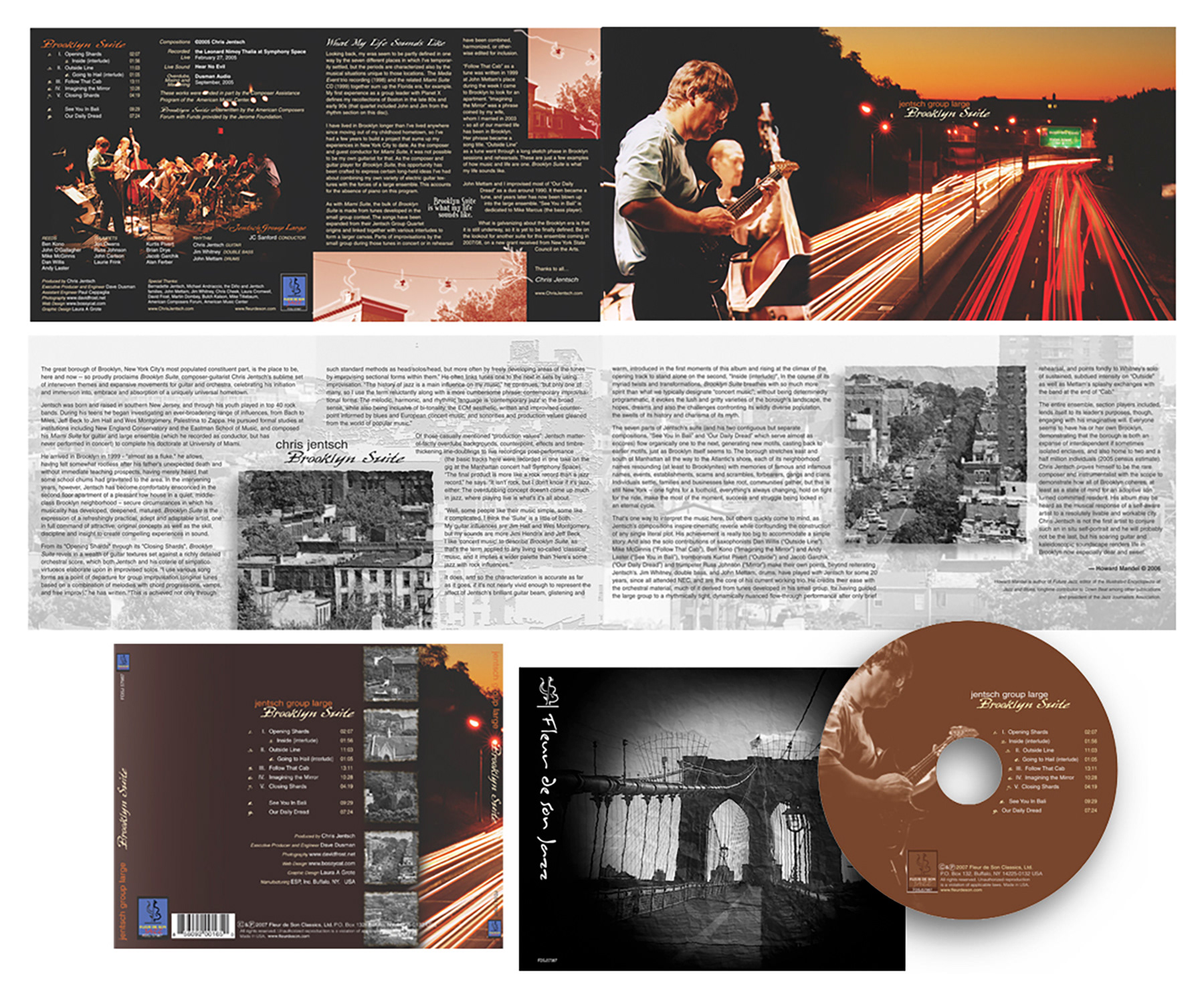 Graphic design for Chris Jentsch Brooklyn Suite CD launch. Fleur de Son artist.