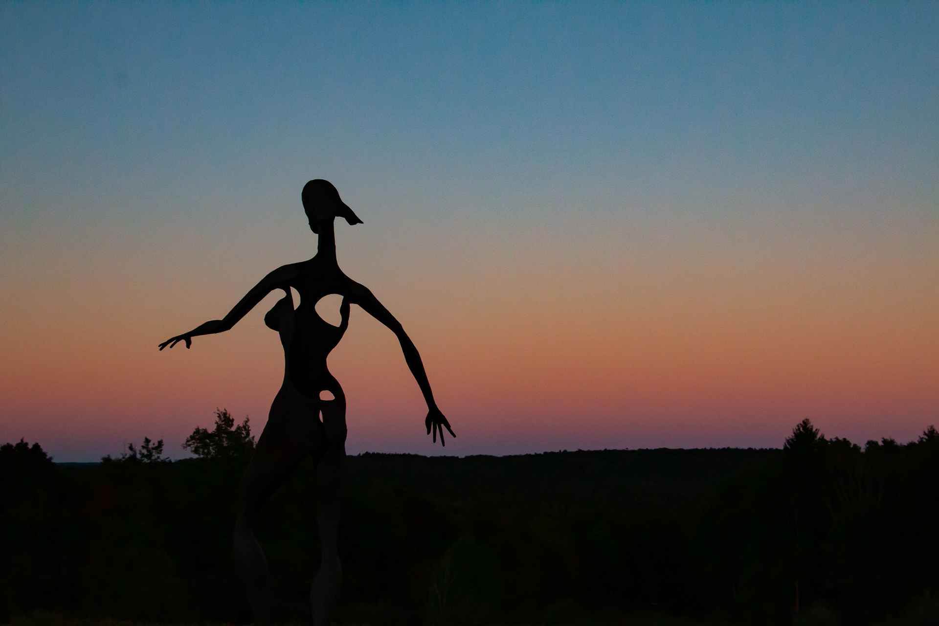 Sunset at Griffis Sculpture Park, East Otto NY.