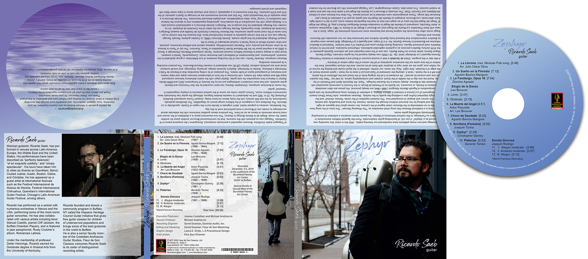Graphic design for local musician Ricardo Saeb music CD. Grammy nominated. Fleur de Son artist.