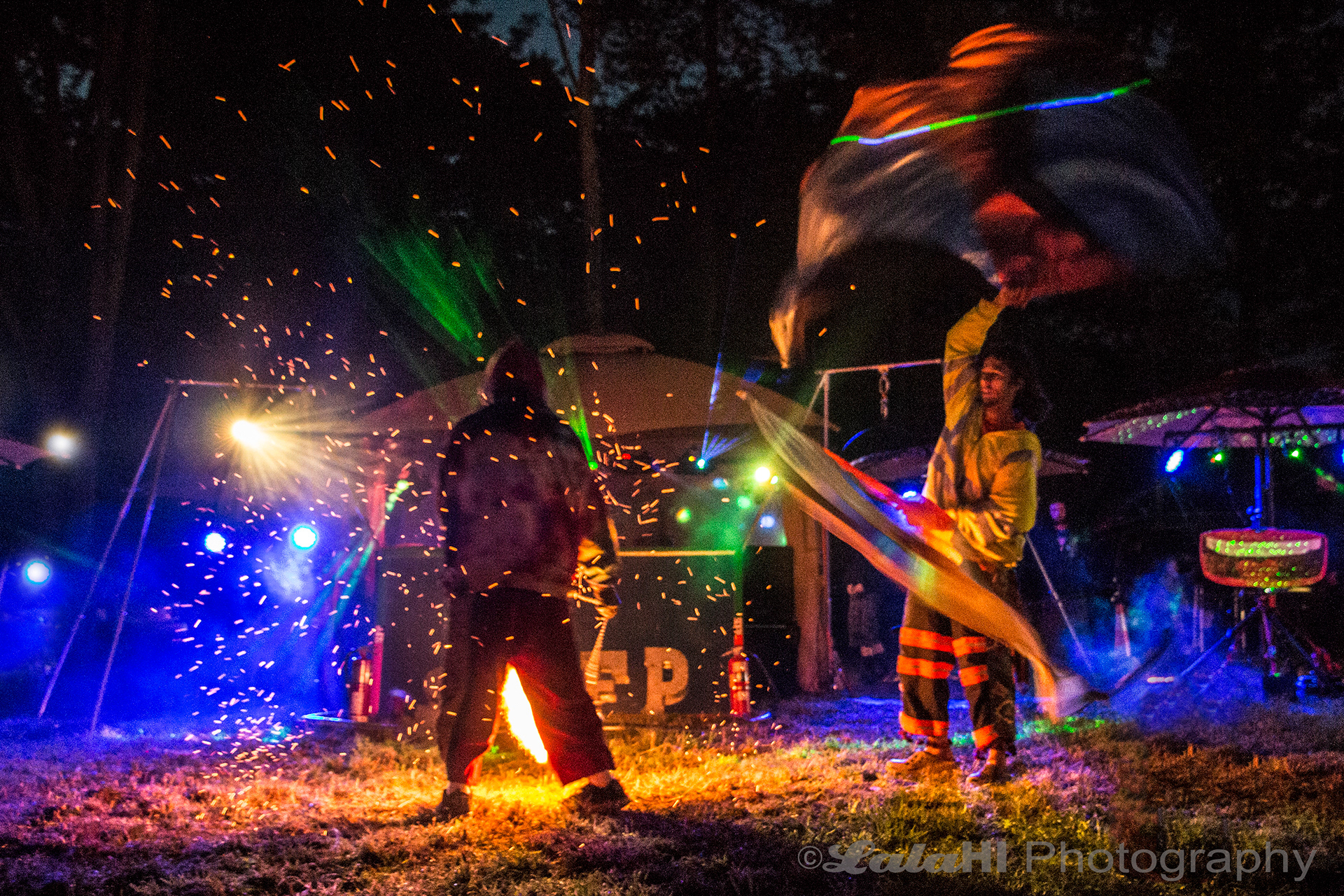 Spun Out Fire Productions at a music festival in Liberty, PA.