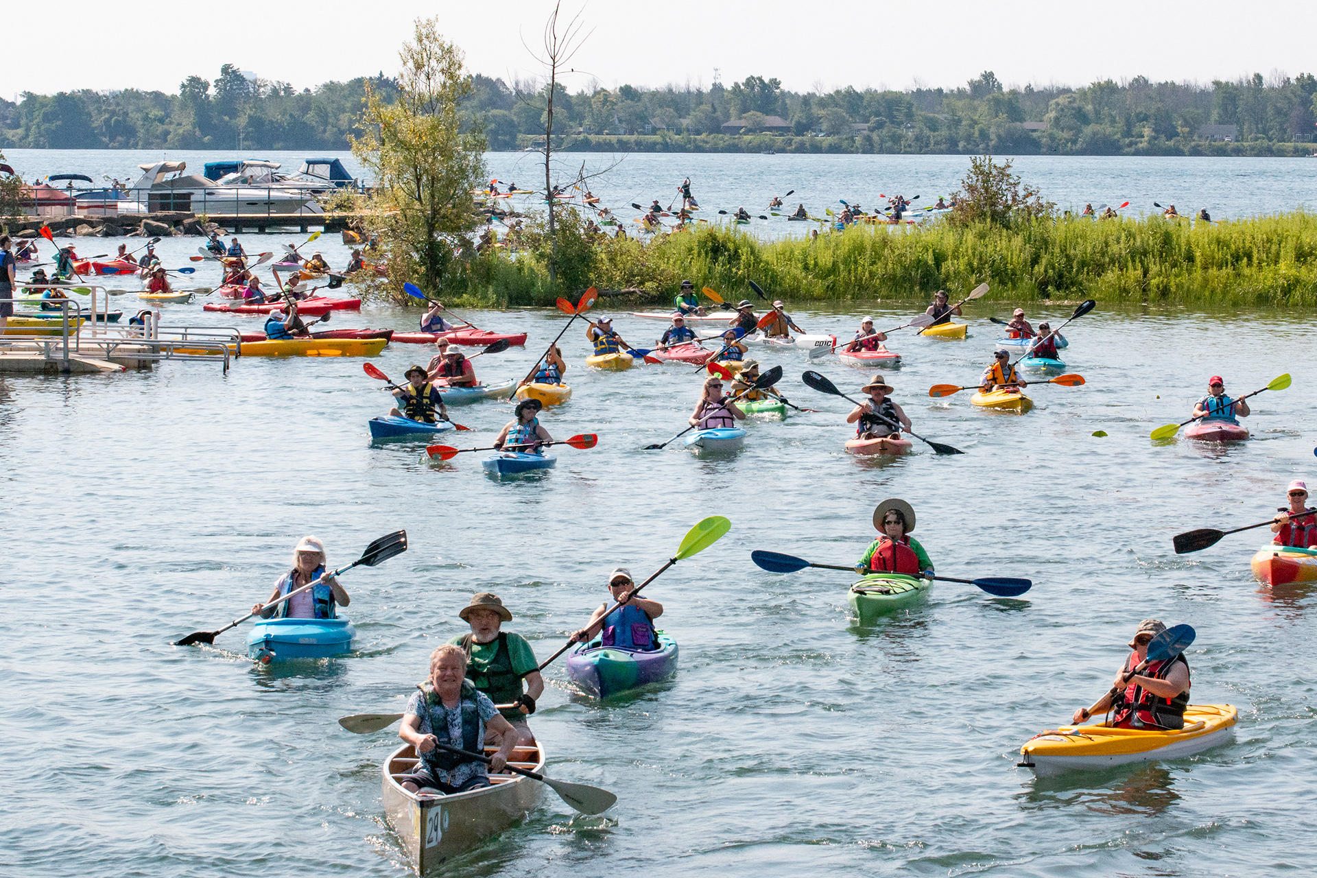 Buffalo Niagara Waterkeeper "Paddles Up" at Beaver Island, NY.
