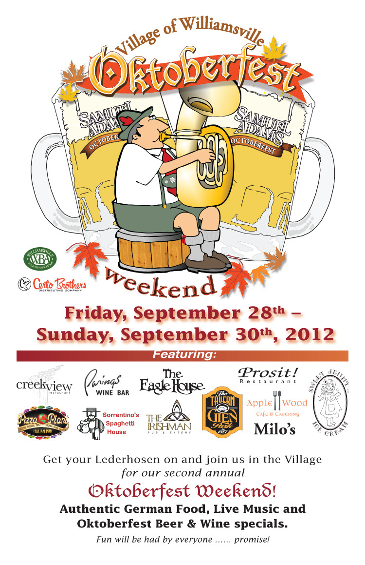 Graphic design of poster for Williamsville Village Octoberfest.