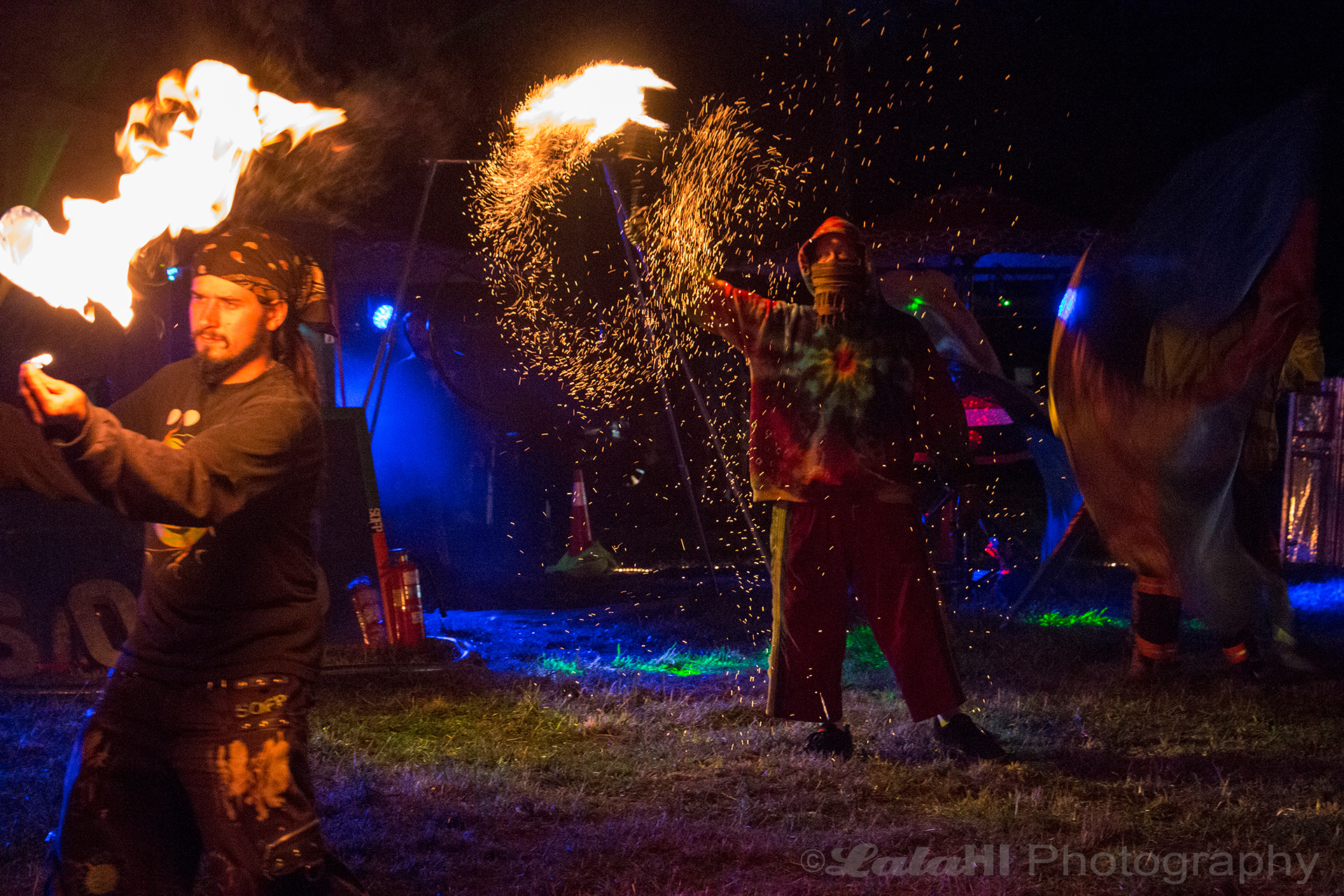Spun Out Fire Productions at a music festival in Liberty, PA.