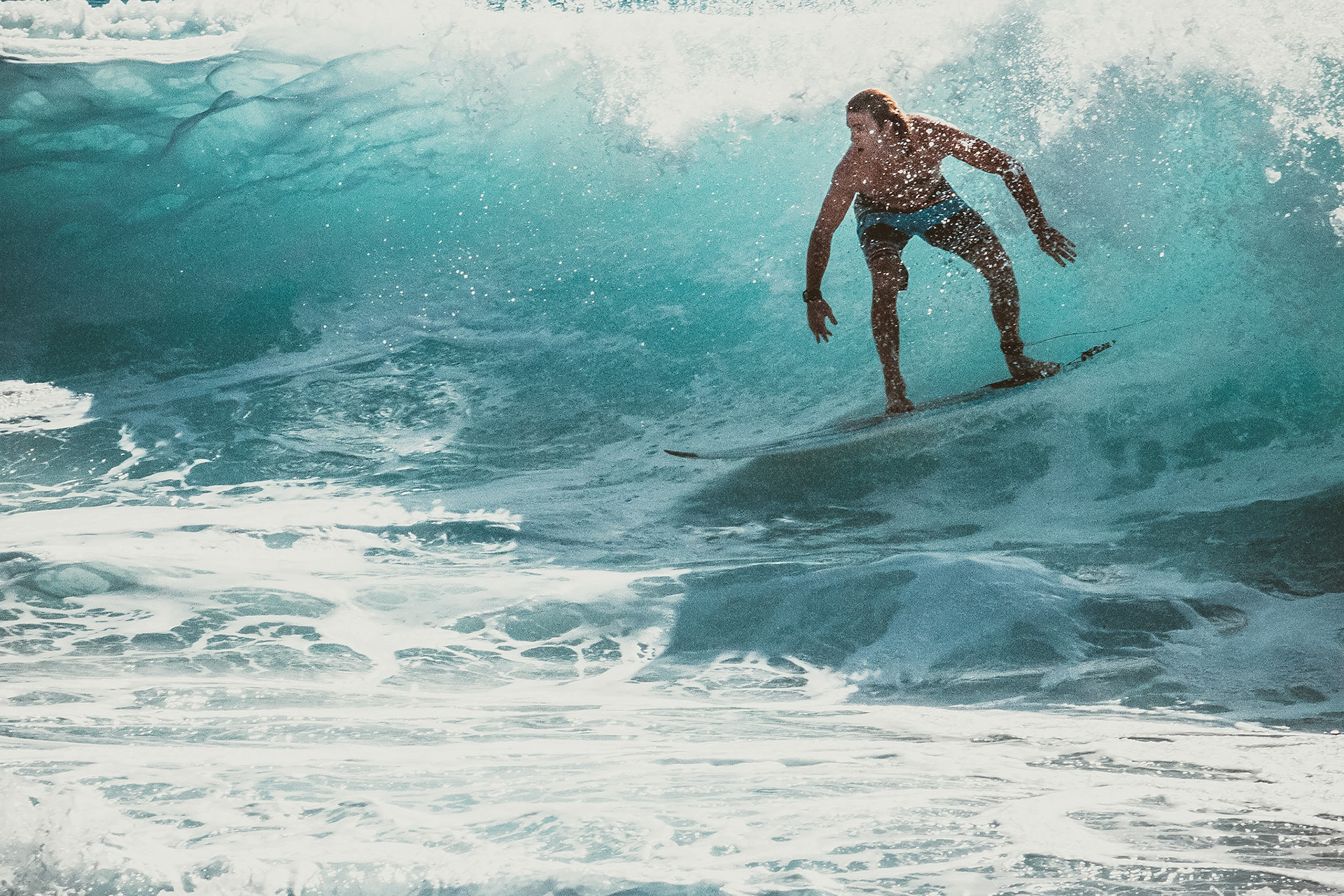 Wedding reception Hawaii, surfing in Kona.