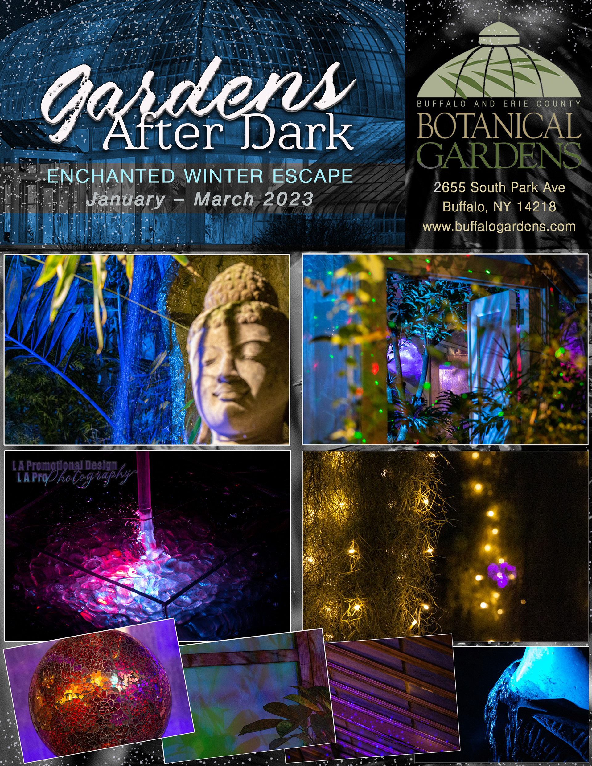 Full page ad for Botanical Gardens event. Photos and Design by L A Pro.