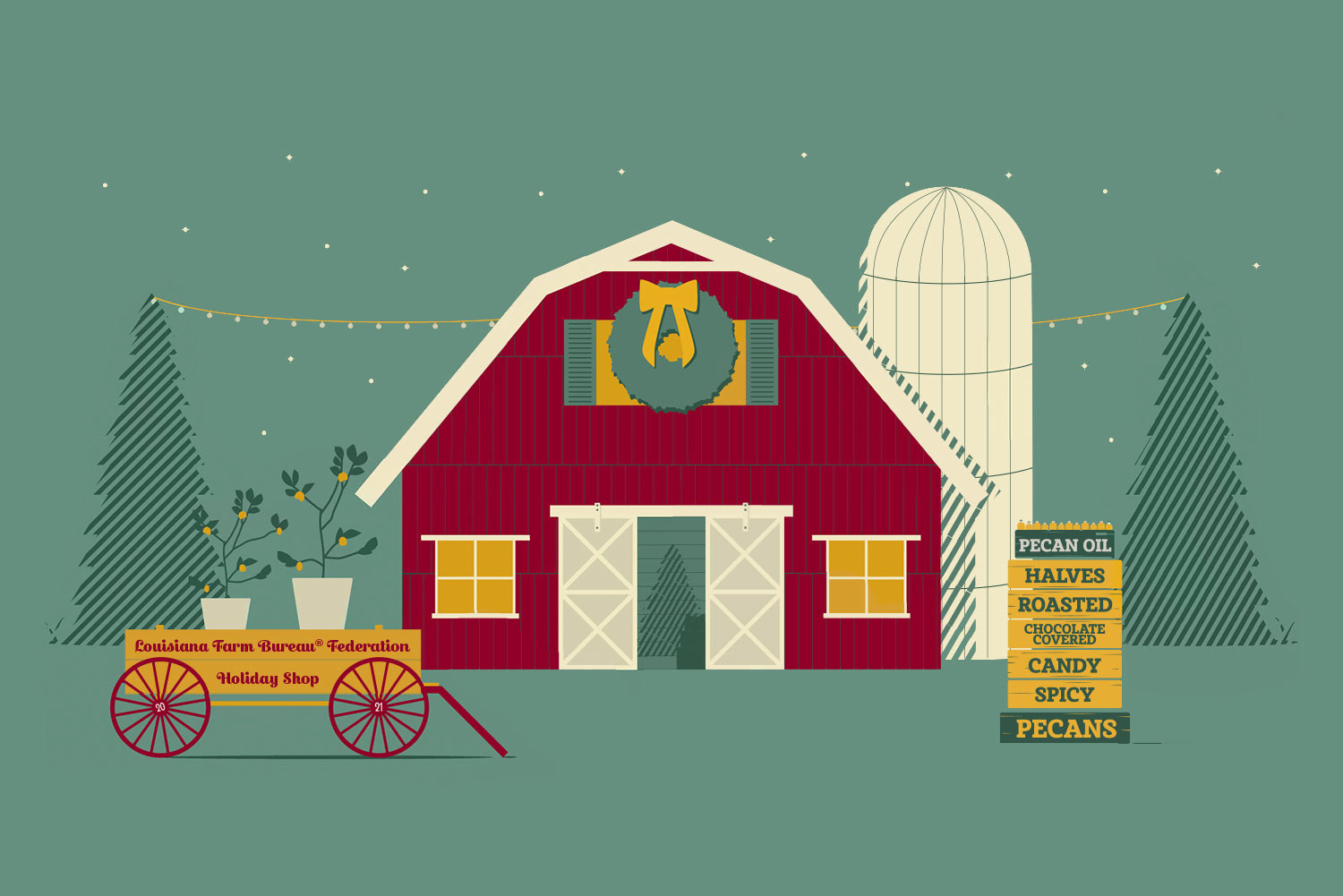 2021 Louisiana Farm Bureau Holiday Shop Official Art
