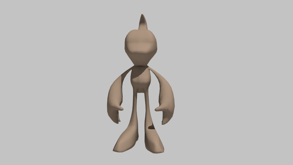 Digital Jirago maquette, used as reference for complex camera angles in action sequences.