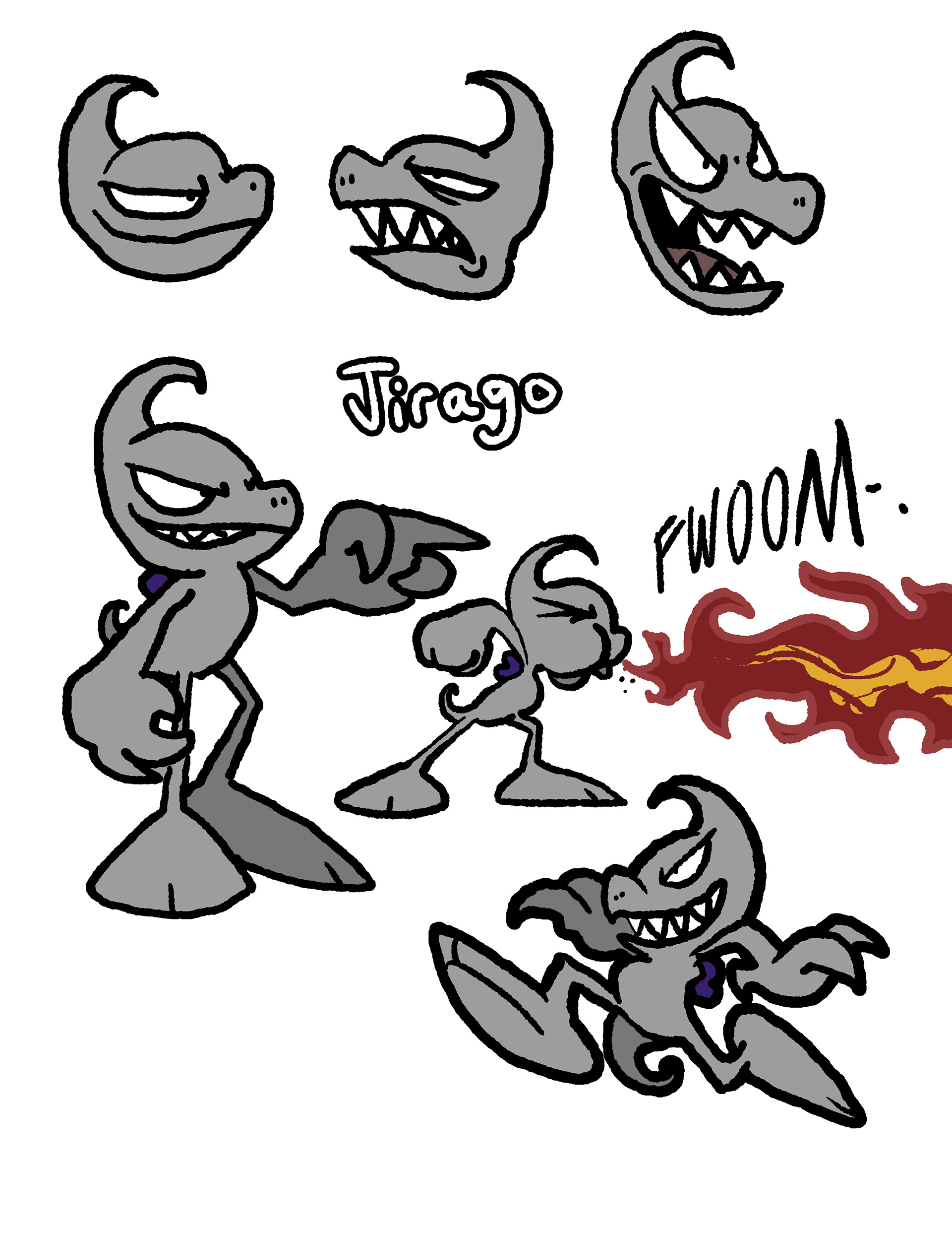 Jirago, a feisty firebreather and literal hothead. The lovable bastard of the group.