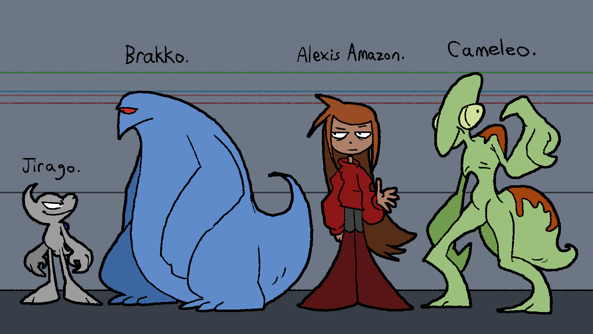 Height comparison. Jirago is remarkably small for a kaiju.