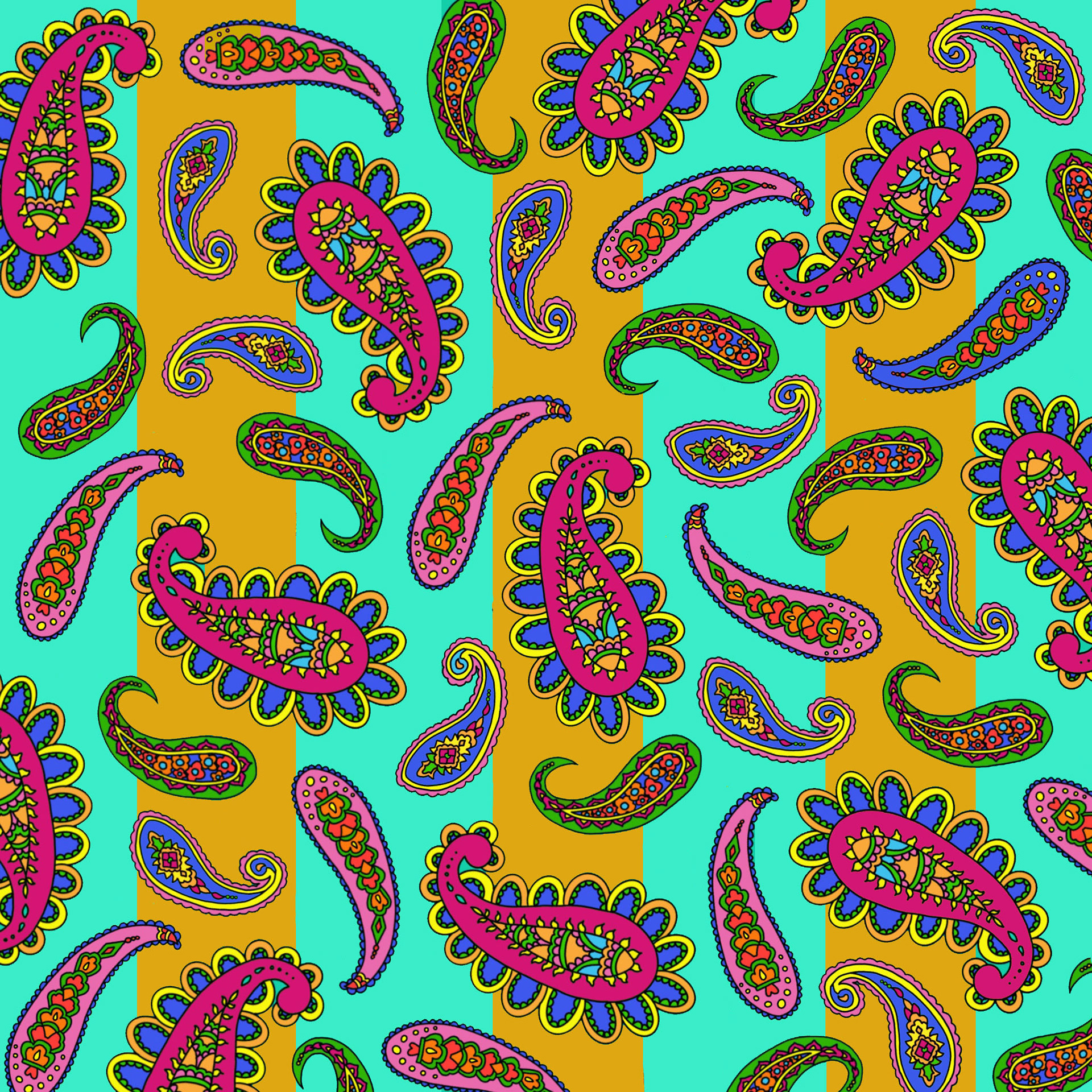 Paisley with Mustard Panels