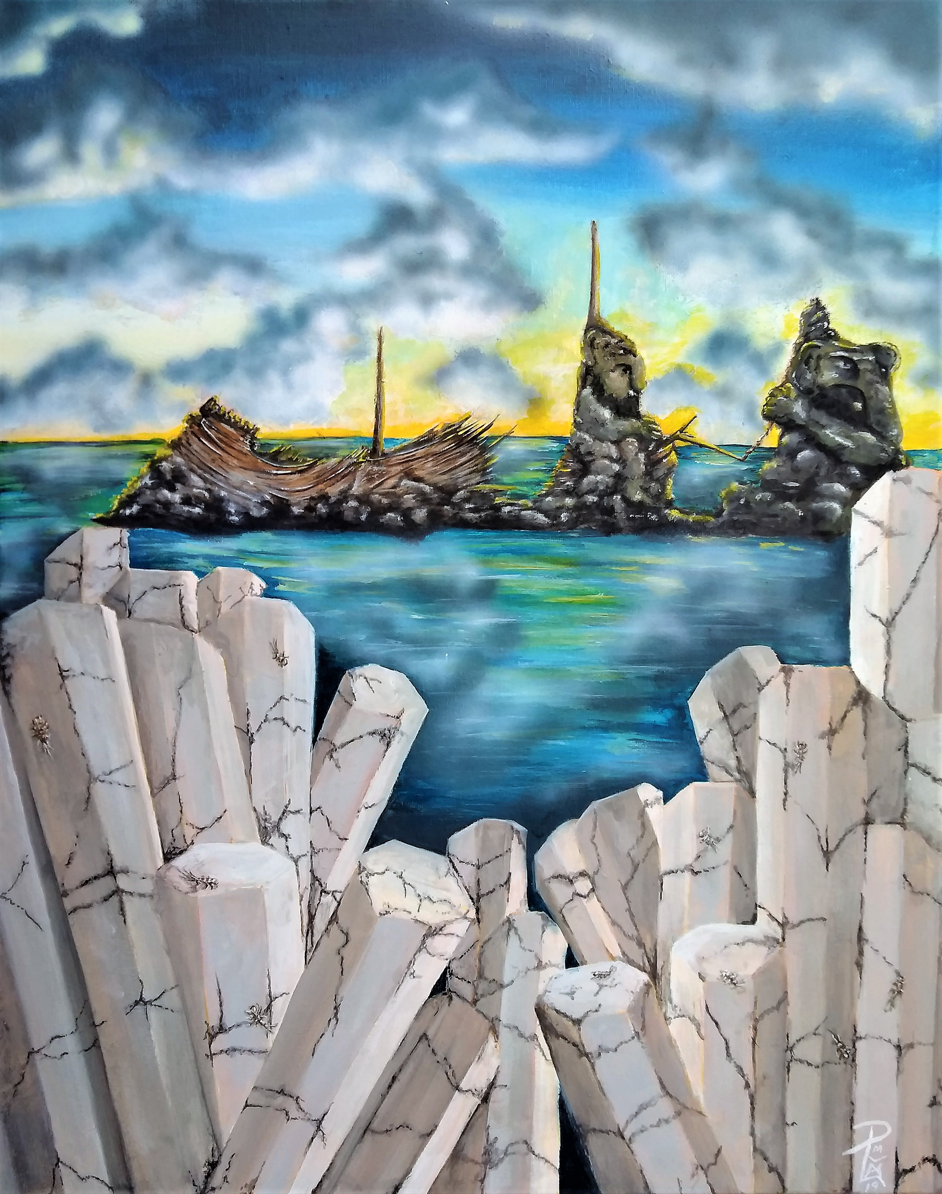 Thieving Trolls at Reynisdrangar (16x20)