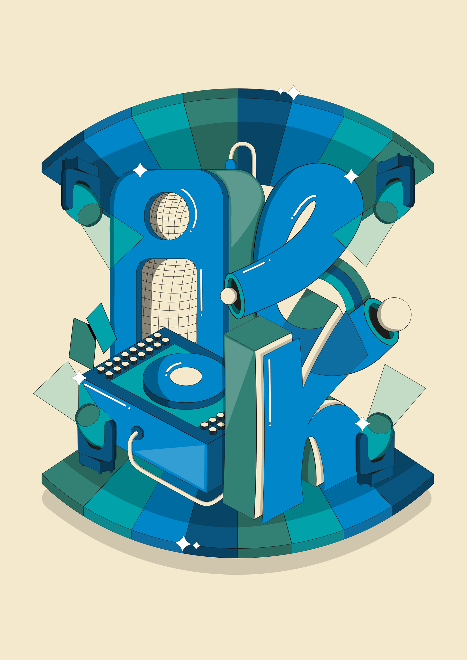 3d lettering, 3d typography, dj alok illustration, dj alok lettering, dj alok art