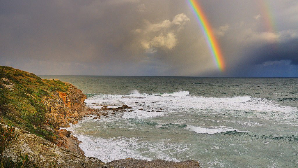 Rainbow off Nth Curl Curl Beach, NSW.
