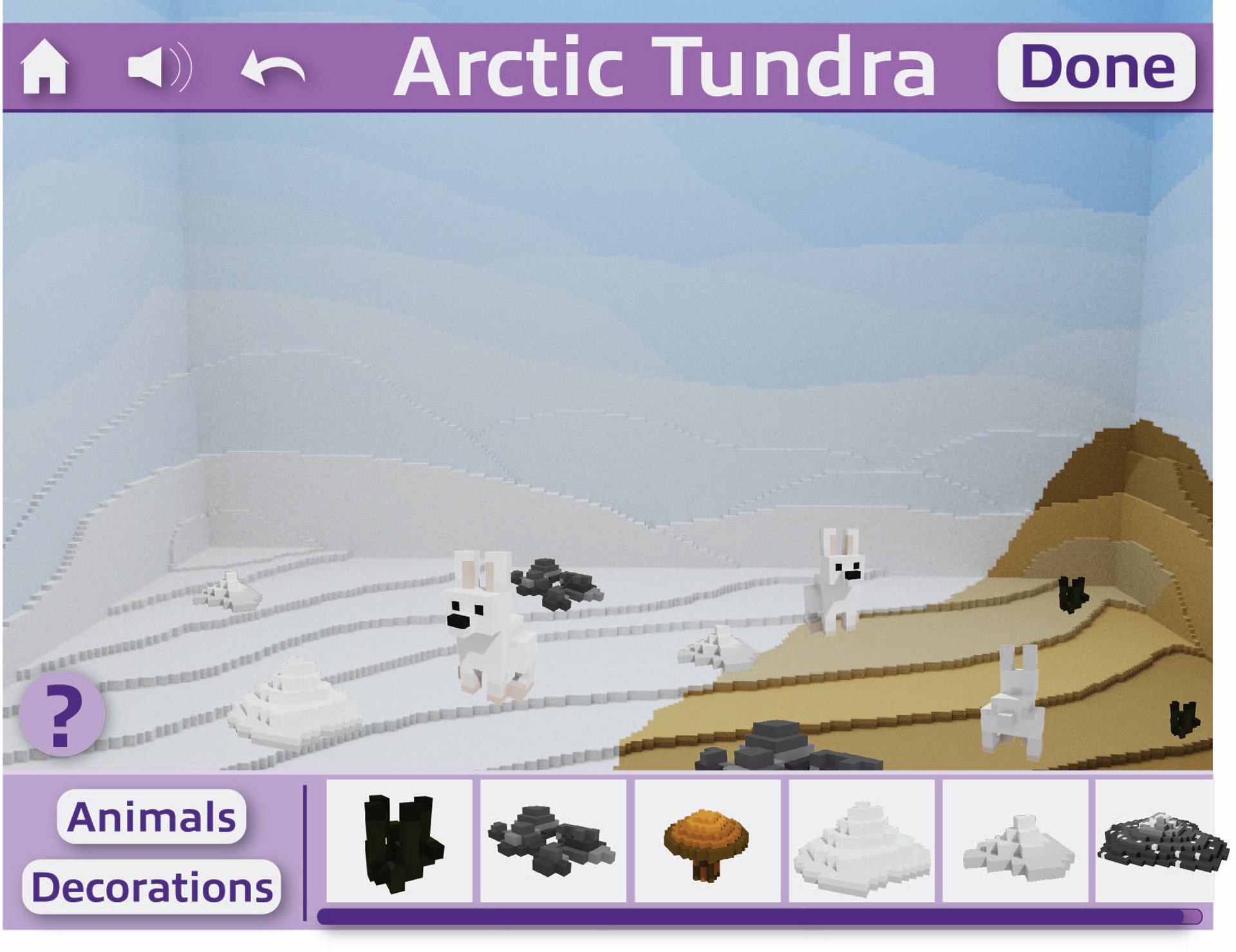 Decorate and play with models in interactive digital habitat