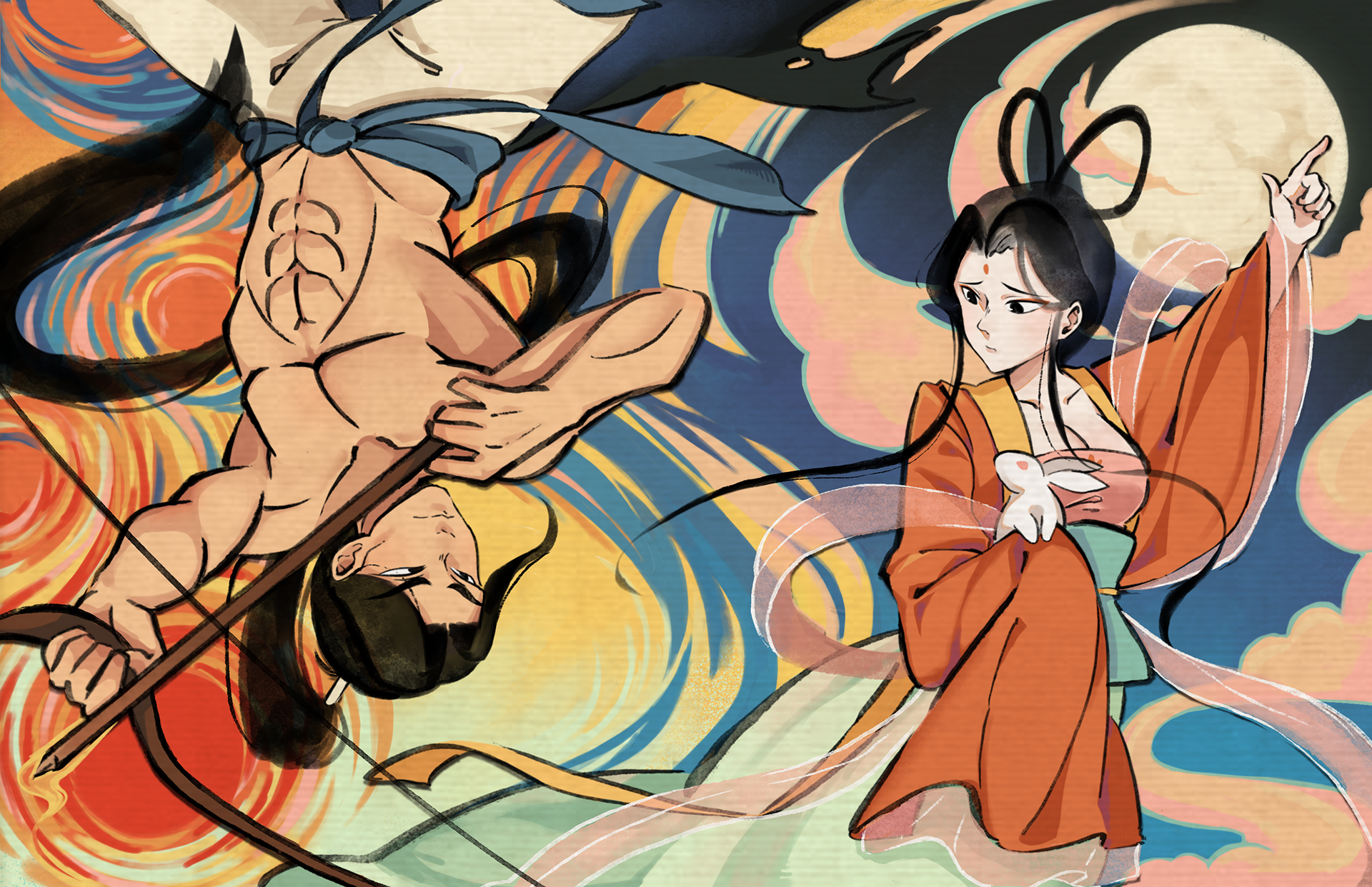 Chang E and Hou Yi | Chinese Mythology Zine