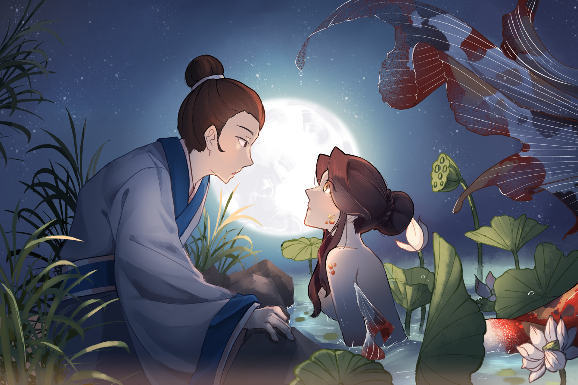 The Scholar and Carp | Chinese Mythology Zine