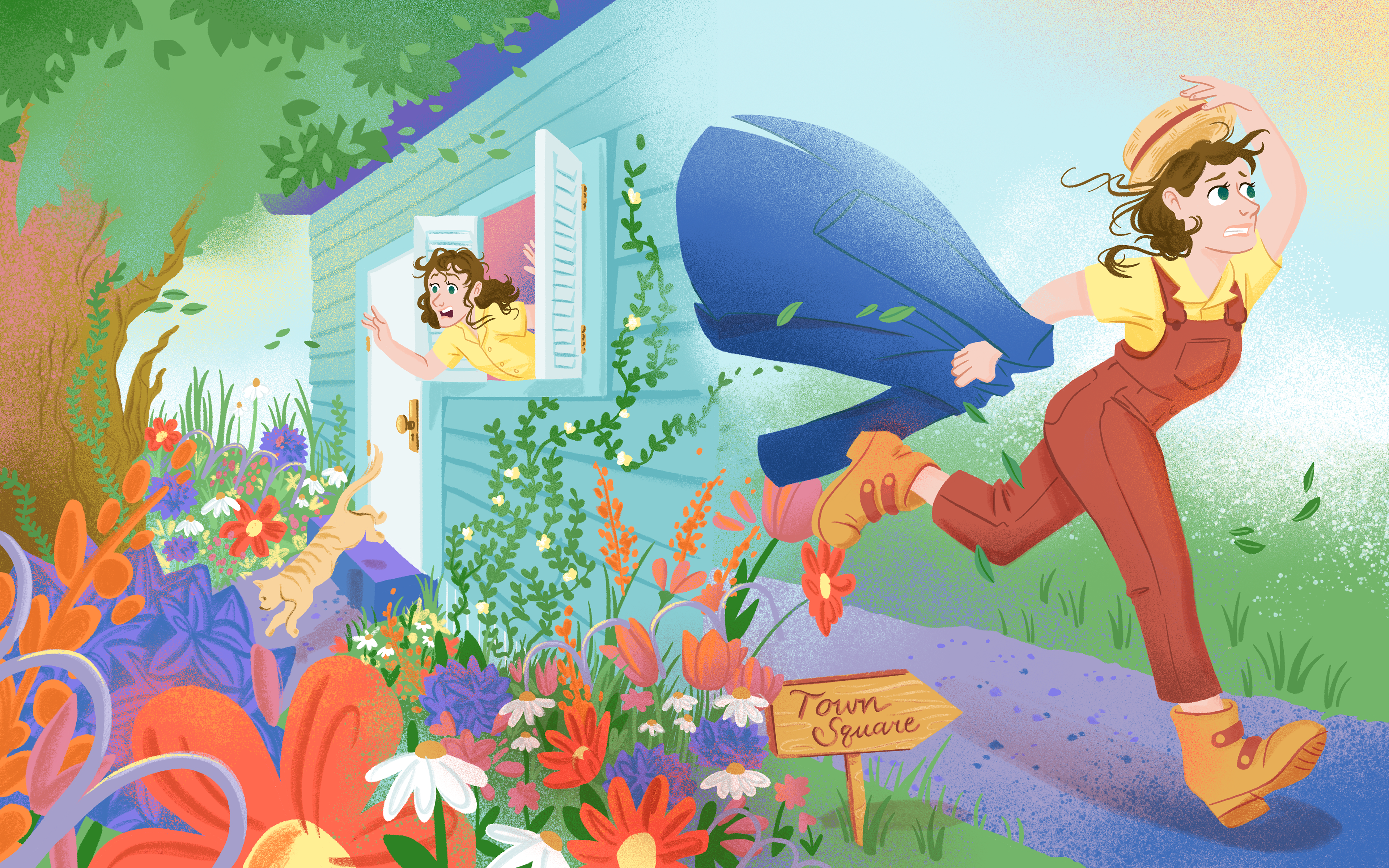 Mena's Garden Book Illustration Page Spread