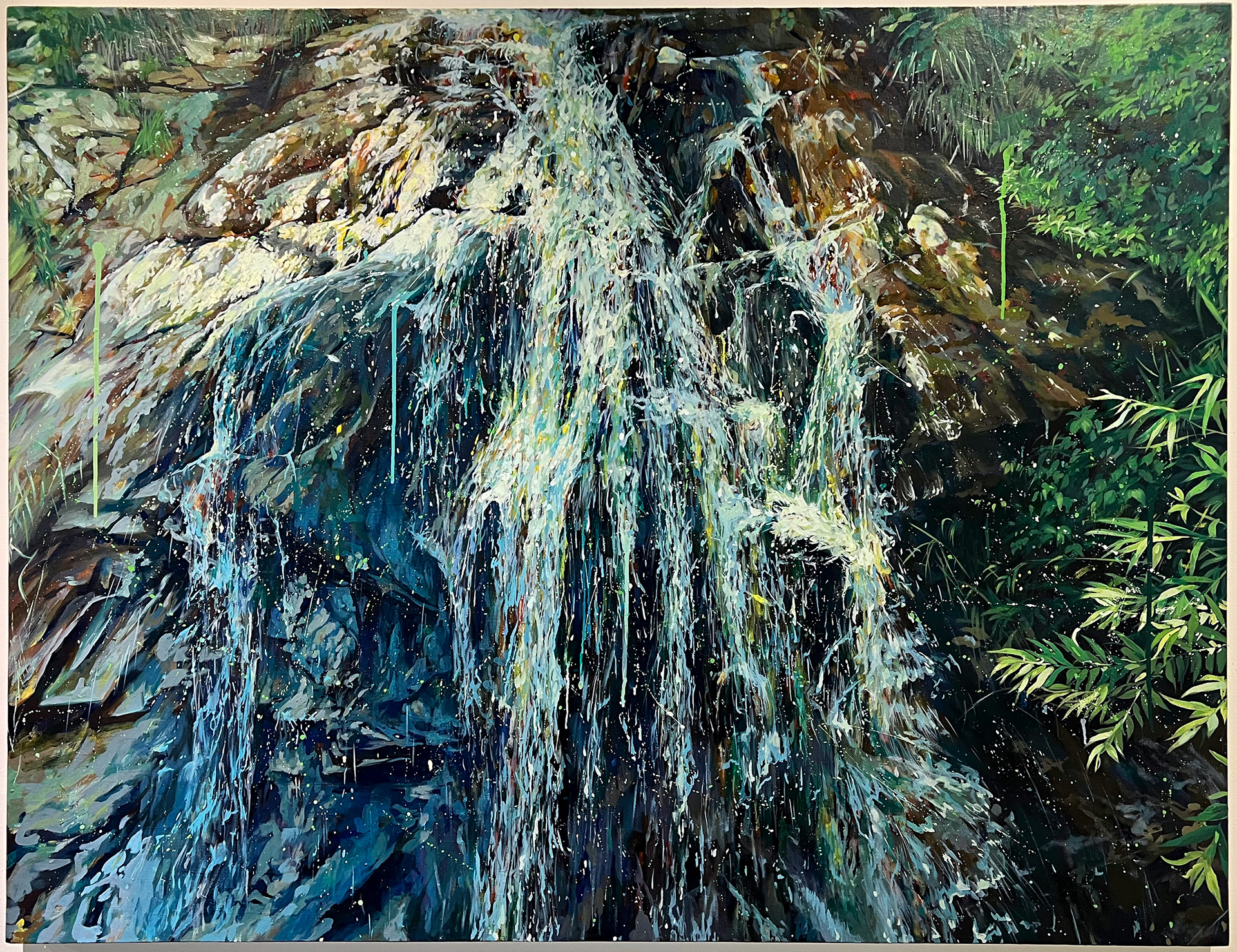 초록빛 폭포, oil on canvas, 112.1x145.5cm, 2023