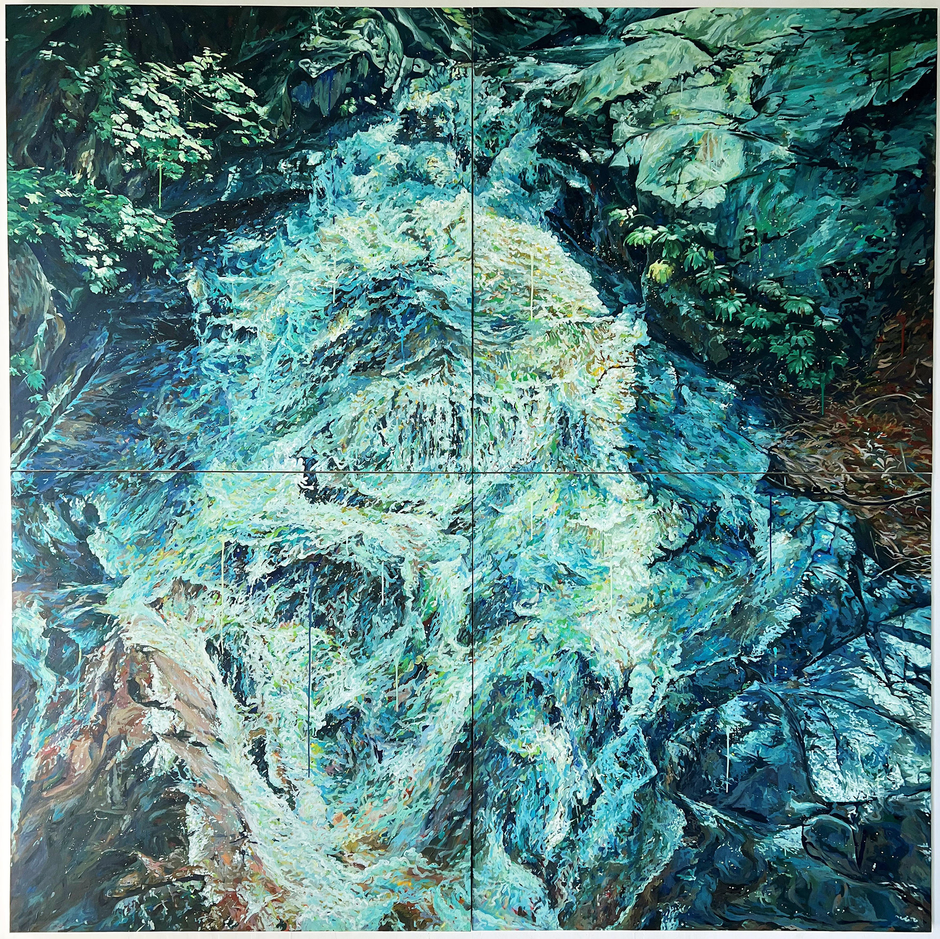 바람이 지나가는 계곡, oil on canvas, 260x260cm, 2023