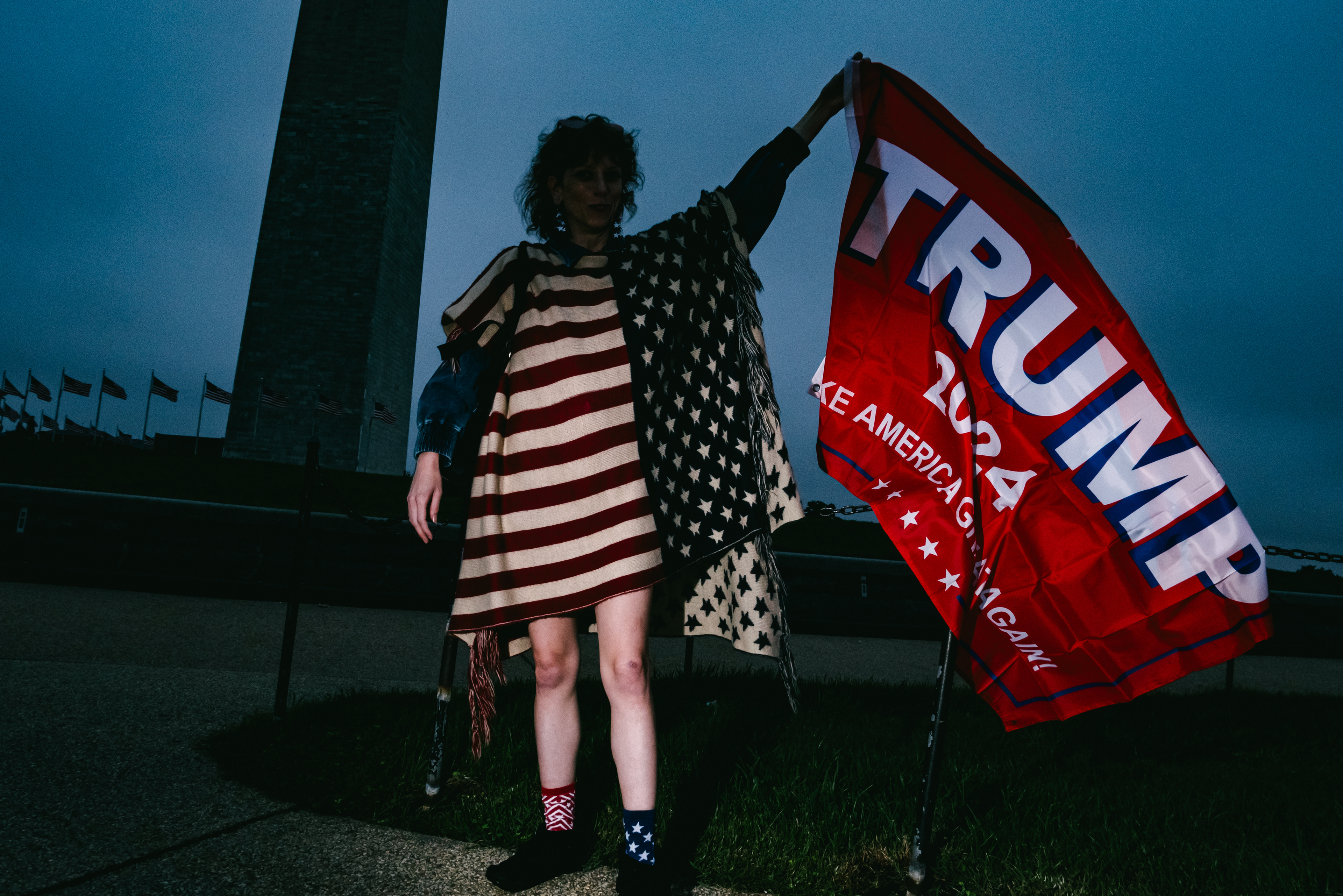Trump supporter in the aftermath of RFK Jr's Rescue the Republic rally on the National Mall, Washington DC,  9/29/24