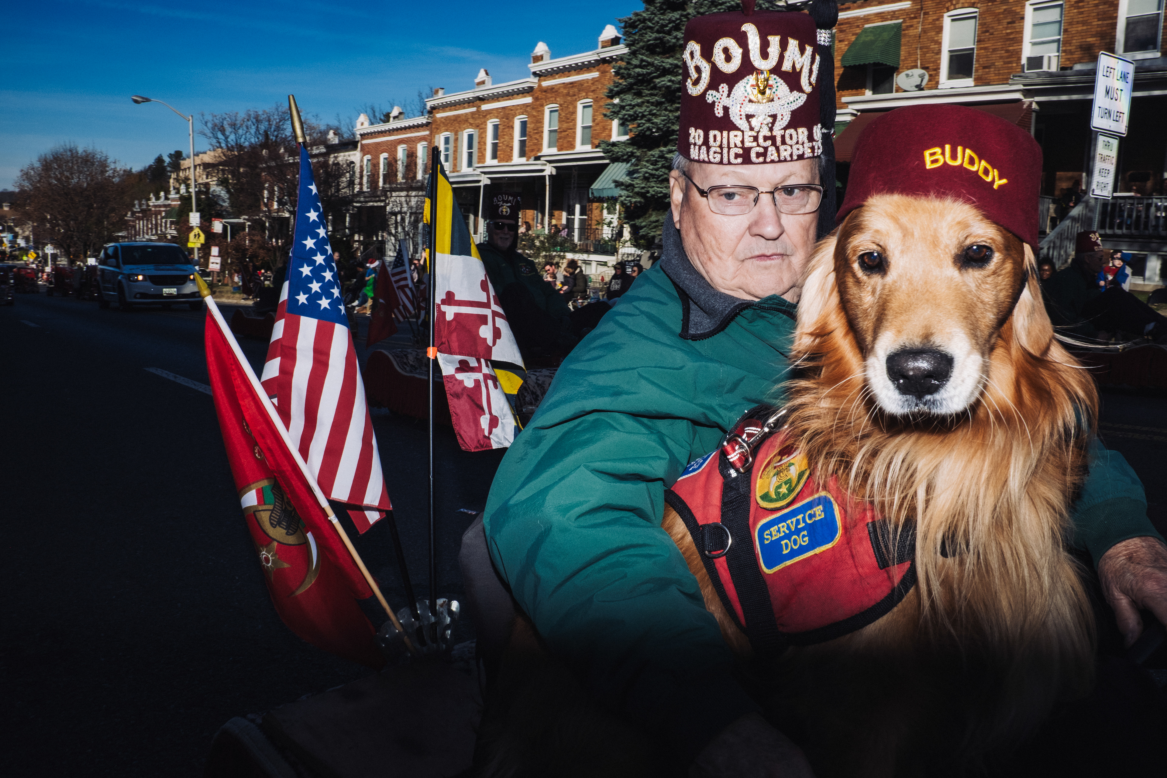 Boumi Shriner and Buddy at the Mayors Christmas Parade, Baltimore 2024