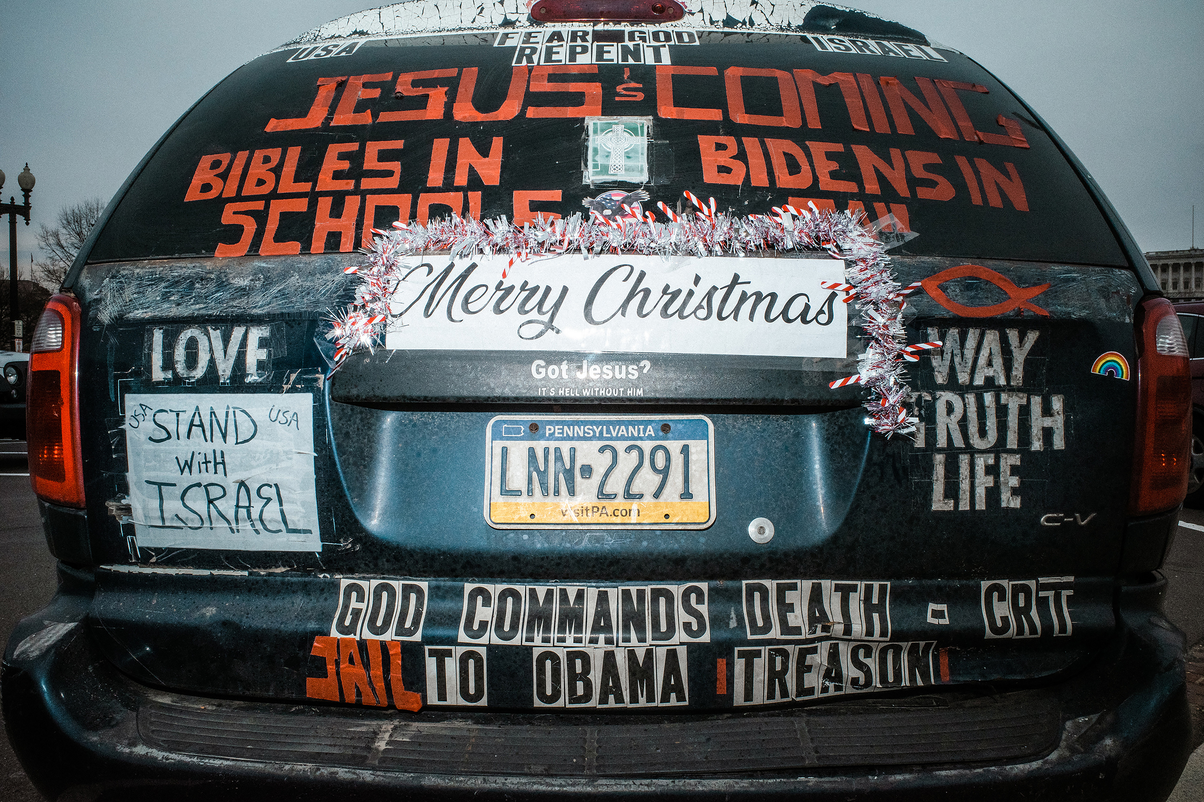 Van parked outside the Capitol, Washington DC, 2023