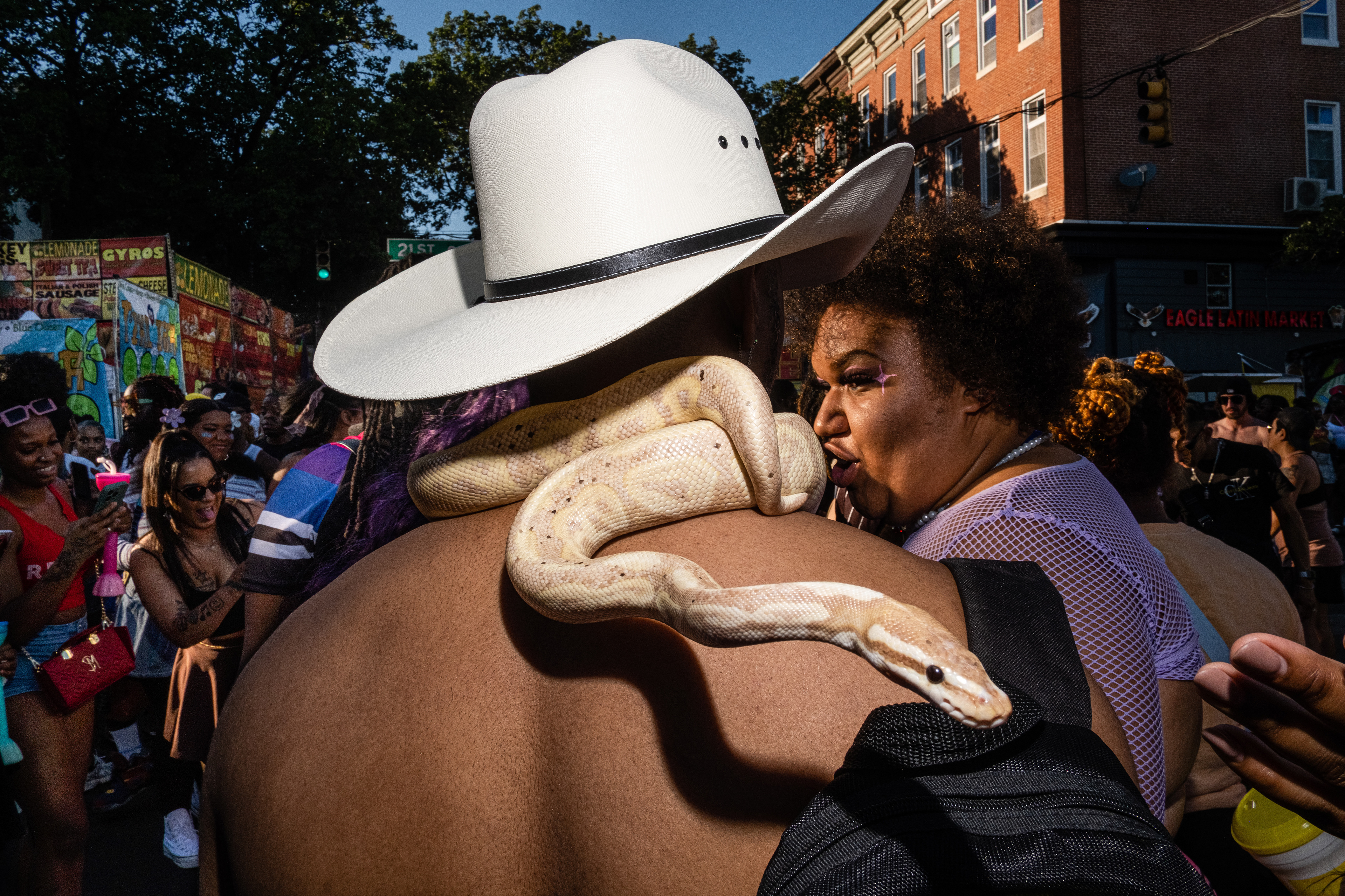 A snake and it's owner at Baltimore Pride, 2024