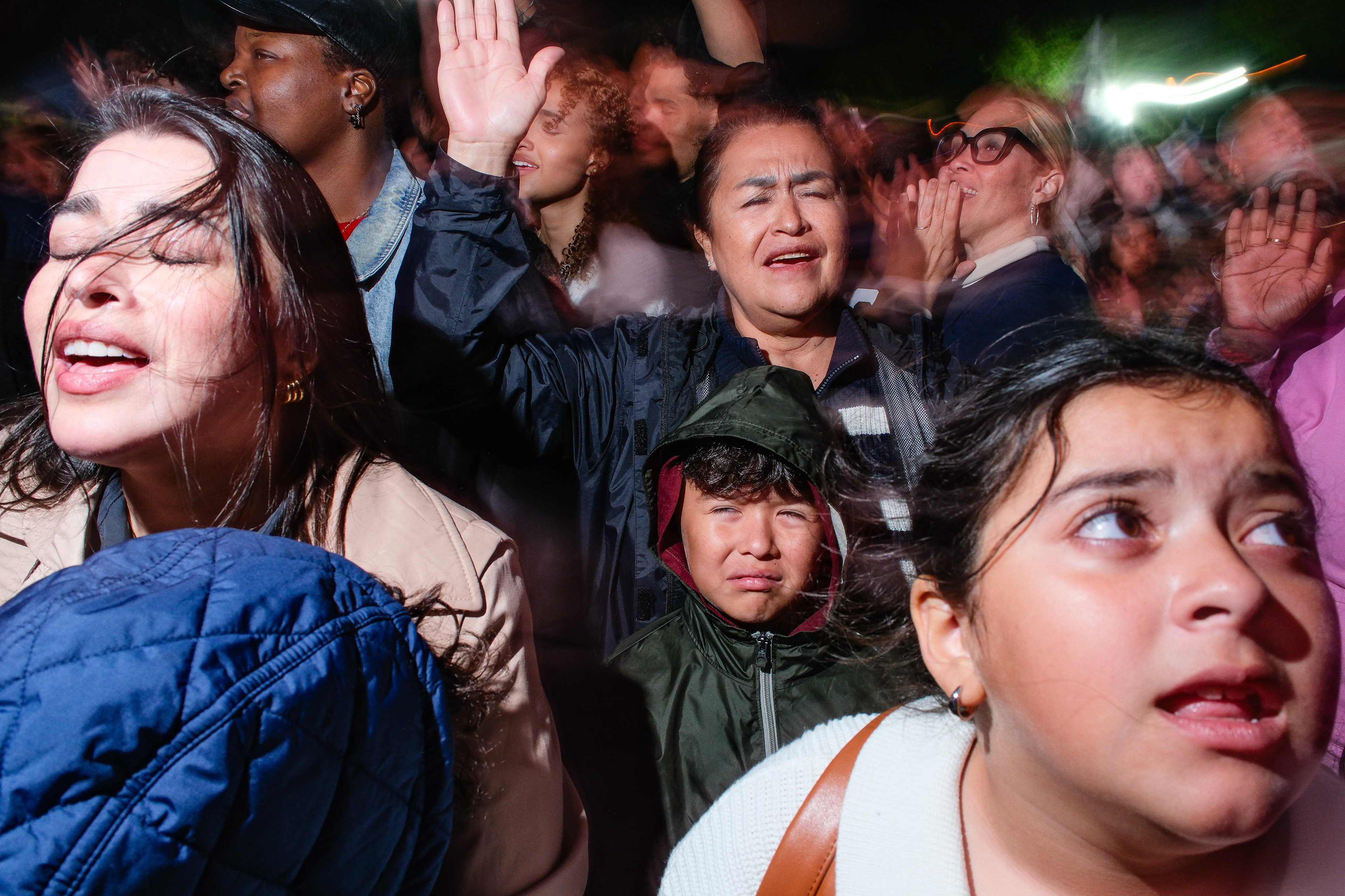 Many immigrant worshippers were present despite the prevalent MAGA leanings of the gathering.