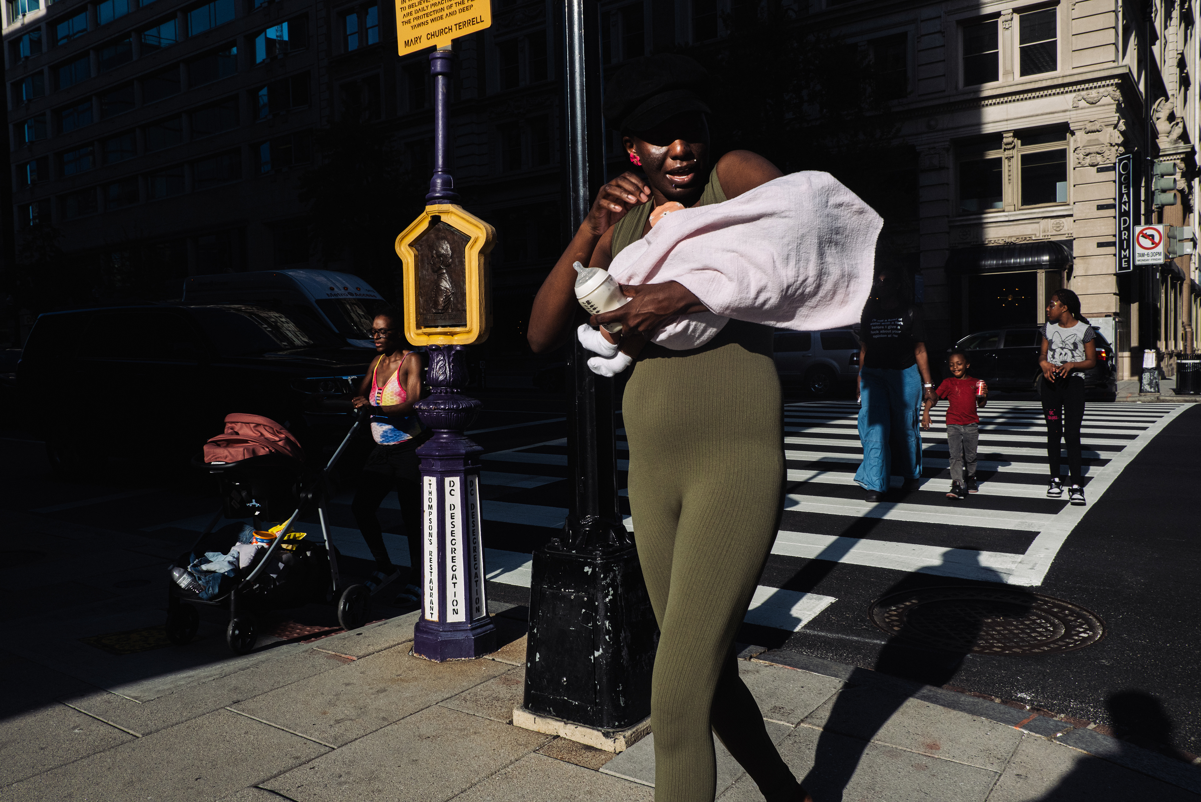 A family on G st, Washington DC, 2024