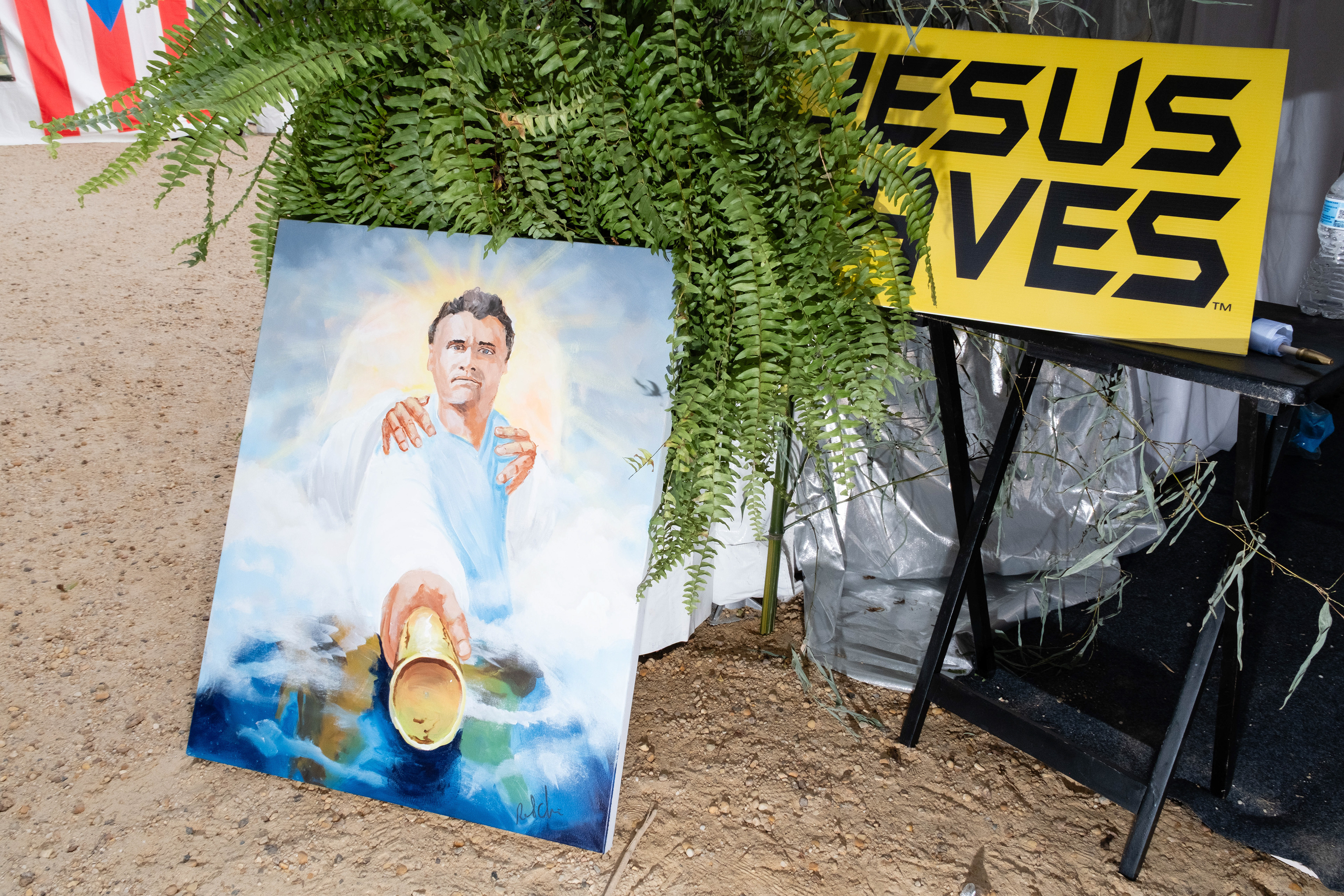 A PA artist said that God had compelled him to make this painting in the immediate aftermath of Charlie Kirks assassination. 