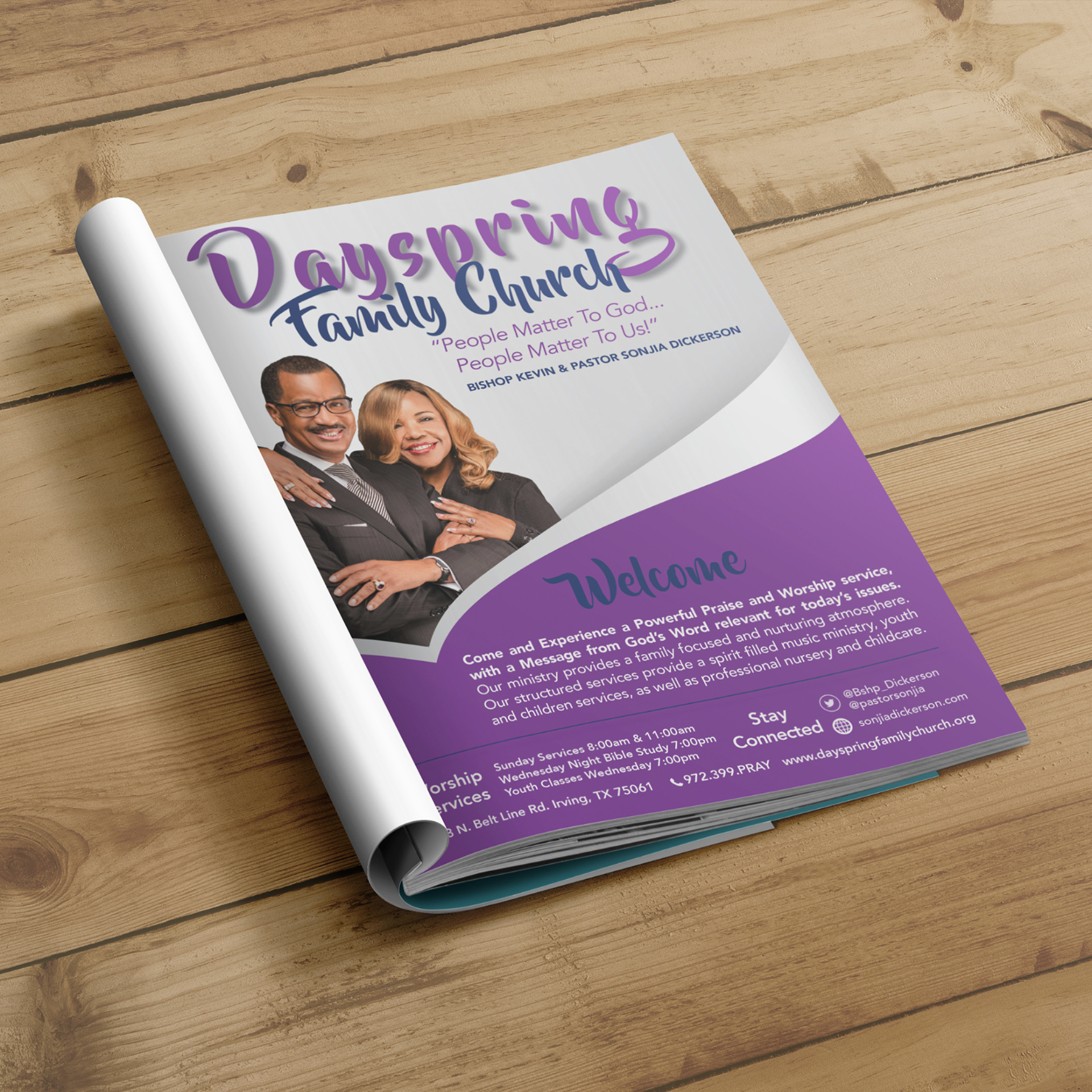 Community church magazine ad.