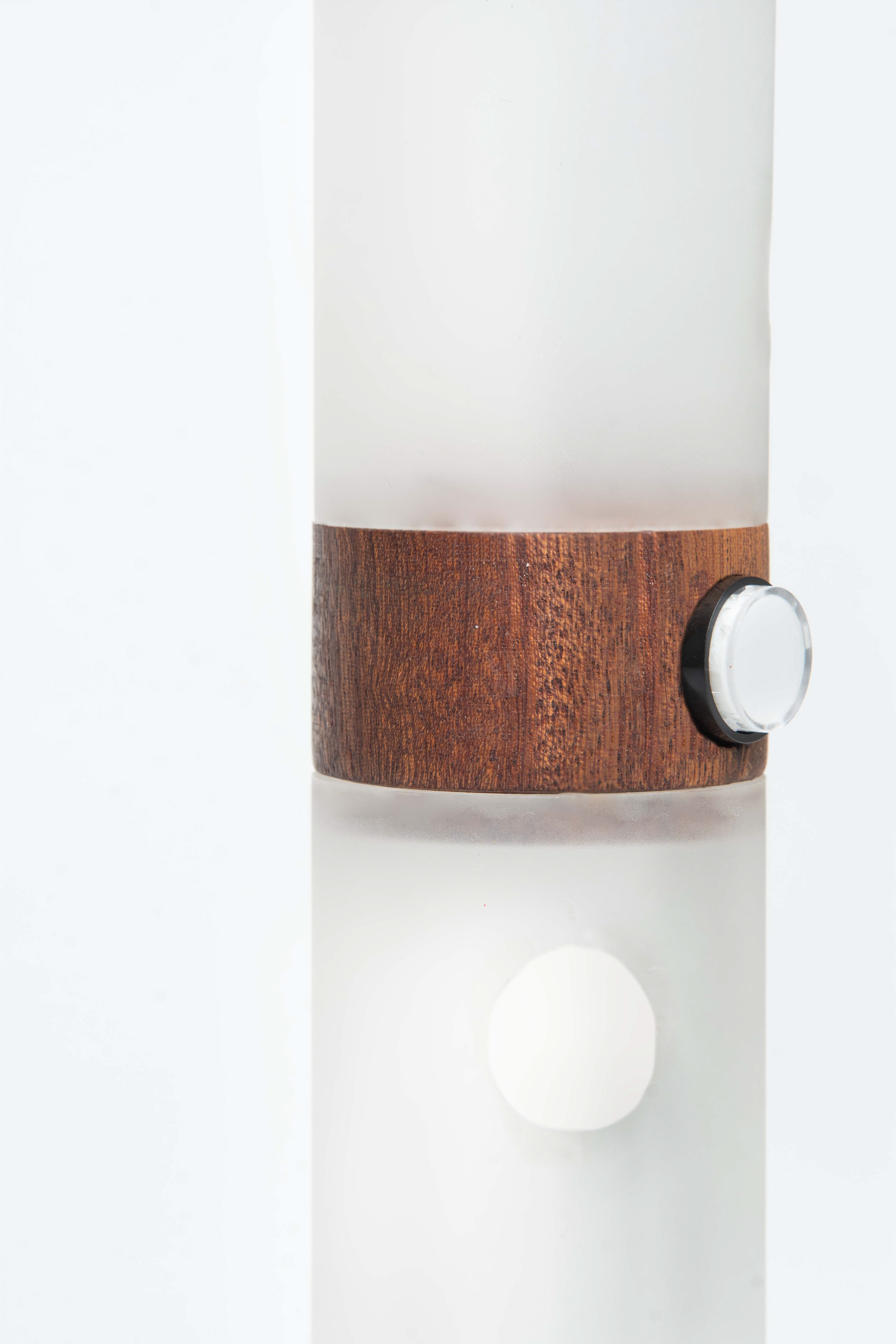 Acrylic tubes and ebony wood