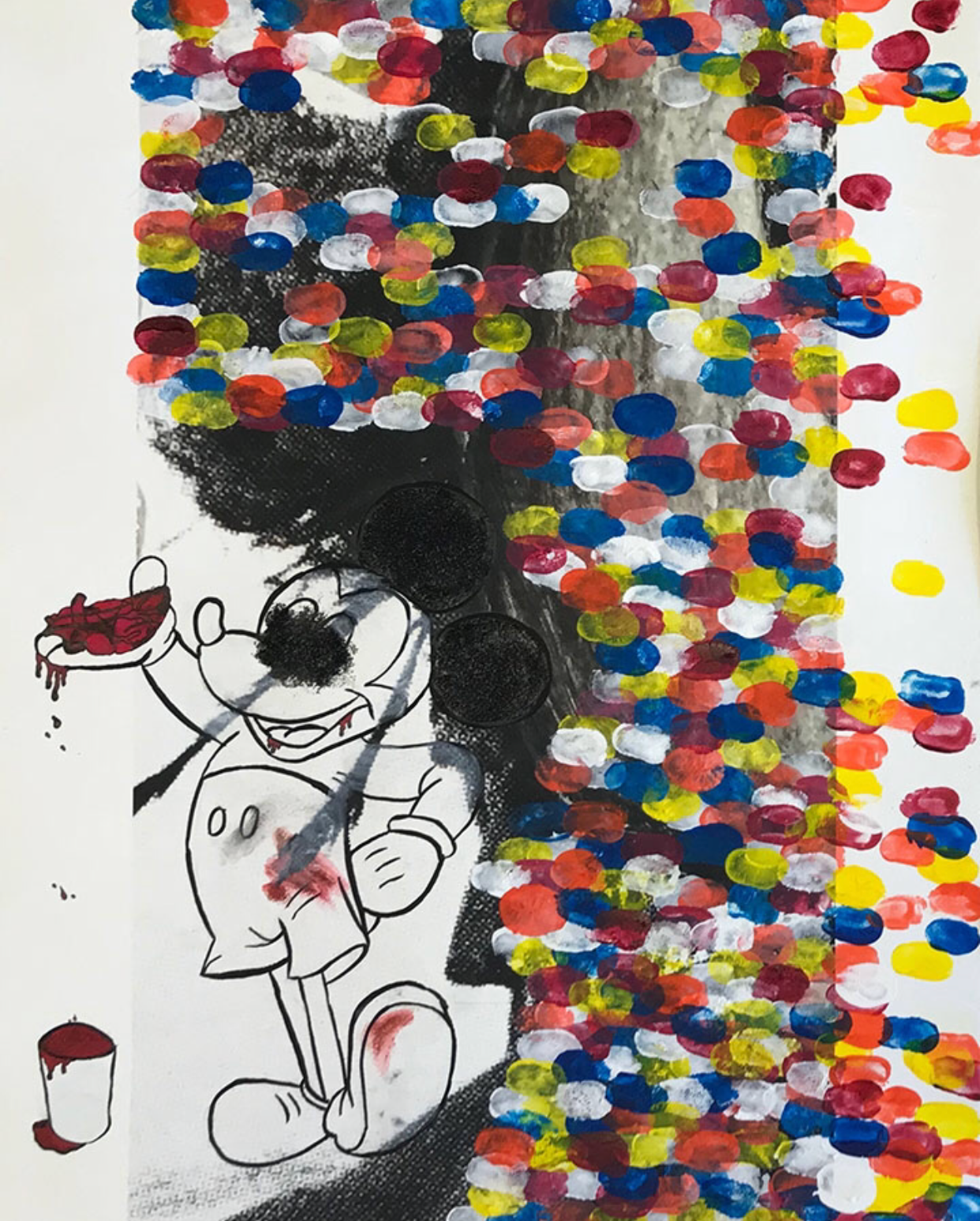 Where Dreams Come True (2019); acrylic and ink on printed sketch (bristol)