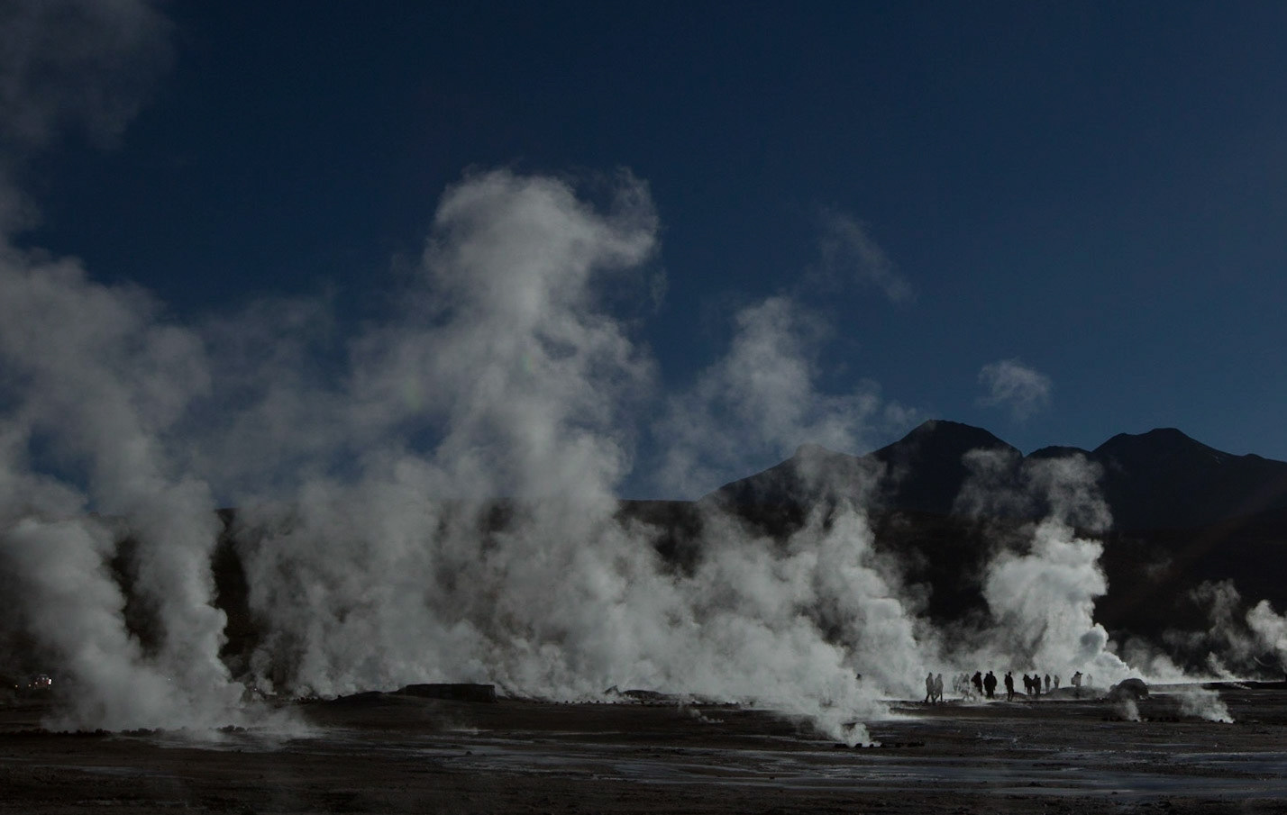 El Tatio is a geyser field located within the Andes Mountains of northern Chile at 4,320 meters above mean sea level. It is among the highest-elevation geyser fields in the world. Its name comes from the Quechua word for oven. El Tatio has over 80 active geysers, making it the largest geyser field in the southern hemisphere and the third largest in the world.