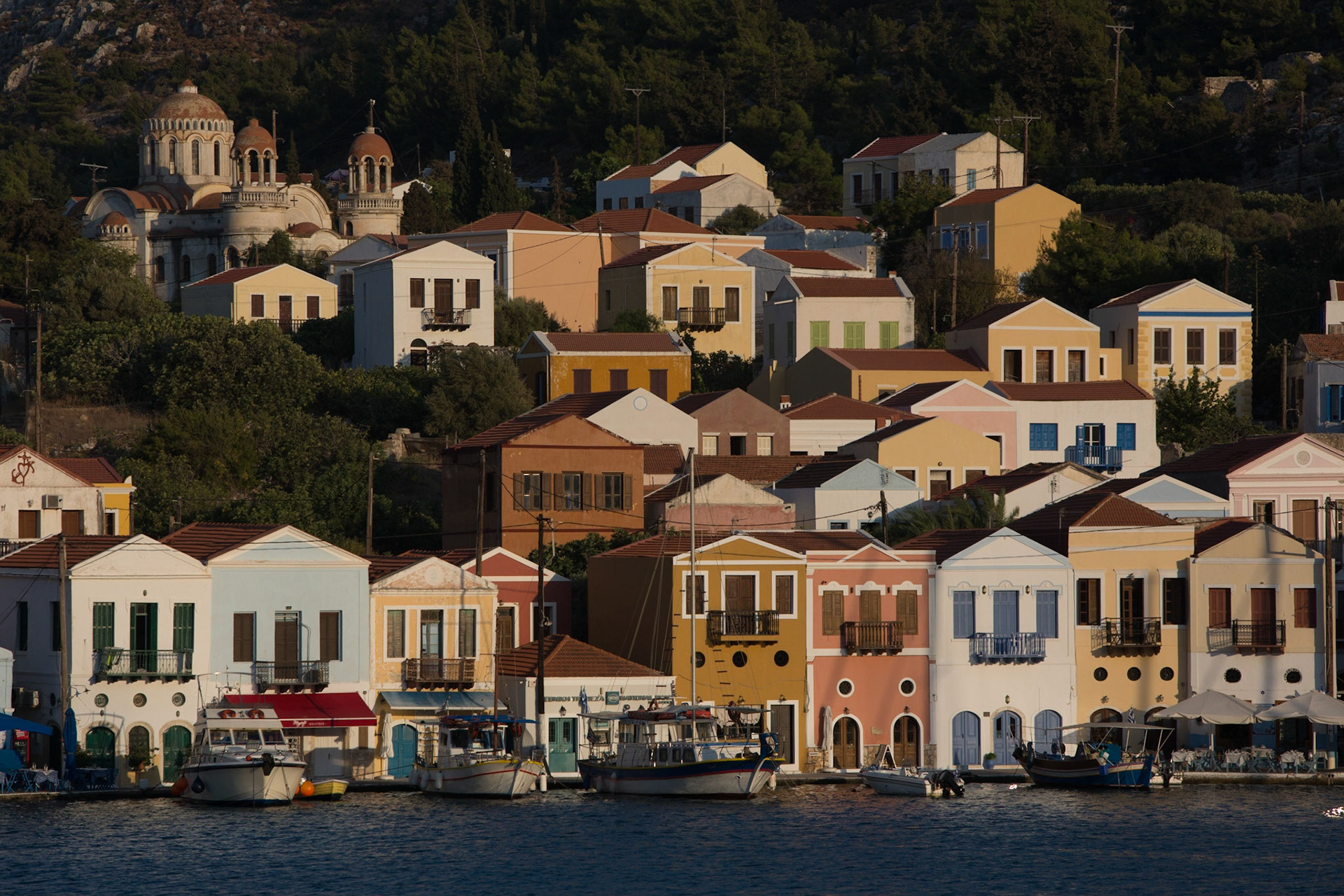 Kastellorizo (Greek: Καστελλόριζο Kastellorizo; officially Μεγίστη Megisti or Meyisti) is a Greek island and municipality located in the southeastern Mediterranean. It lies roughly 2 kilometres off the south coast of Turkey. The island's official name, Megisti (Μεγίστη) means "biggest" or "greatest", but at only 11.98 km2 in area, it is the smallest of the Dodecanese. The name, however, refers to the fact that it is the largest of the small archipelago. This name was used in antiquity, but is now rarely used in Greek.