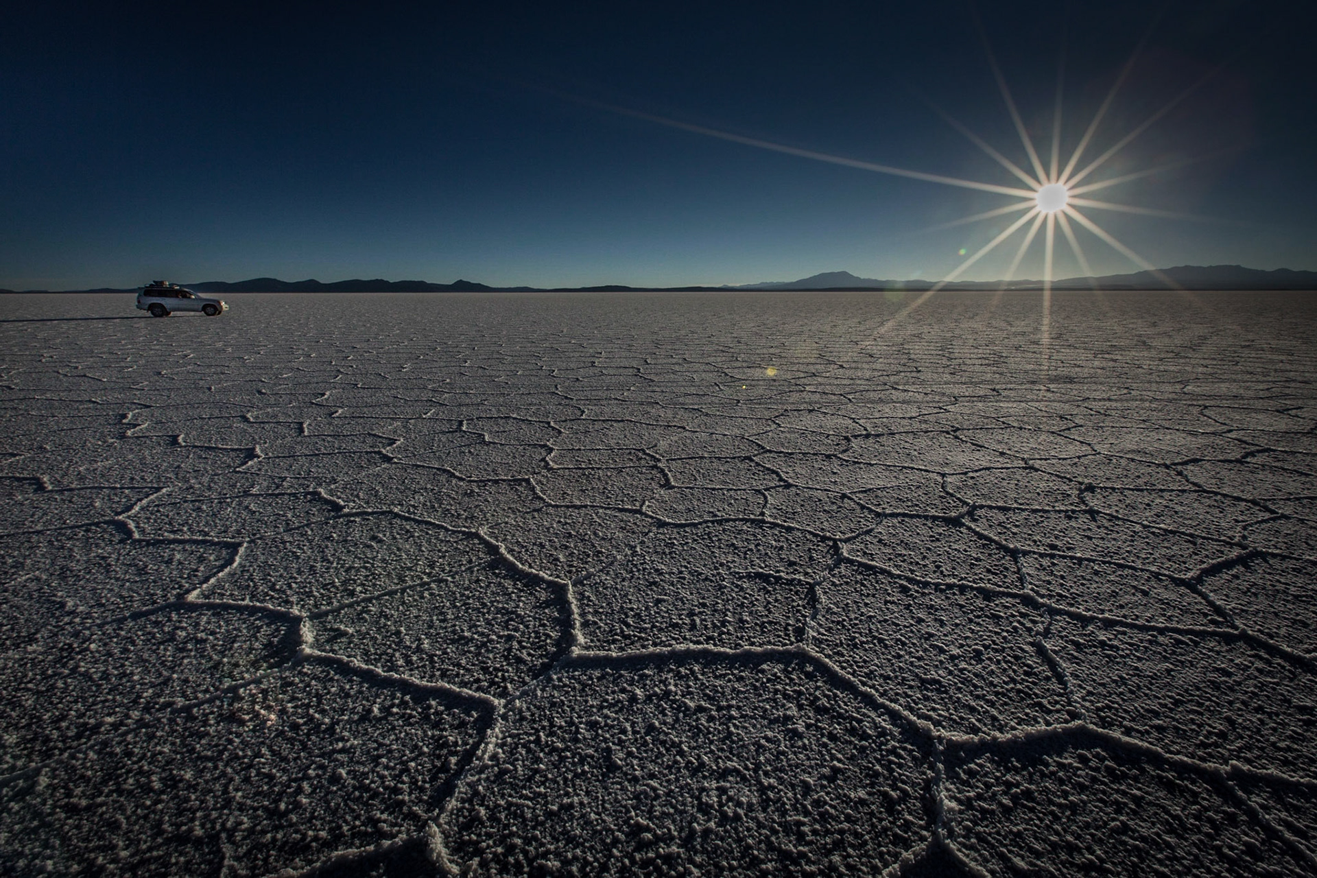 Salar de Uyuni, Bolivia. We spent the night close to the salar in order arrive very early the next morning and be able to take pictures before sunrise. The landscape and the light were even more incredible that I had imagined. For 30 min, I took dozens of shots. There was a moment when -as hard as it may sound for a photographer- I stopped shooting and I just stood there to be and breathe.