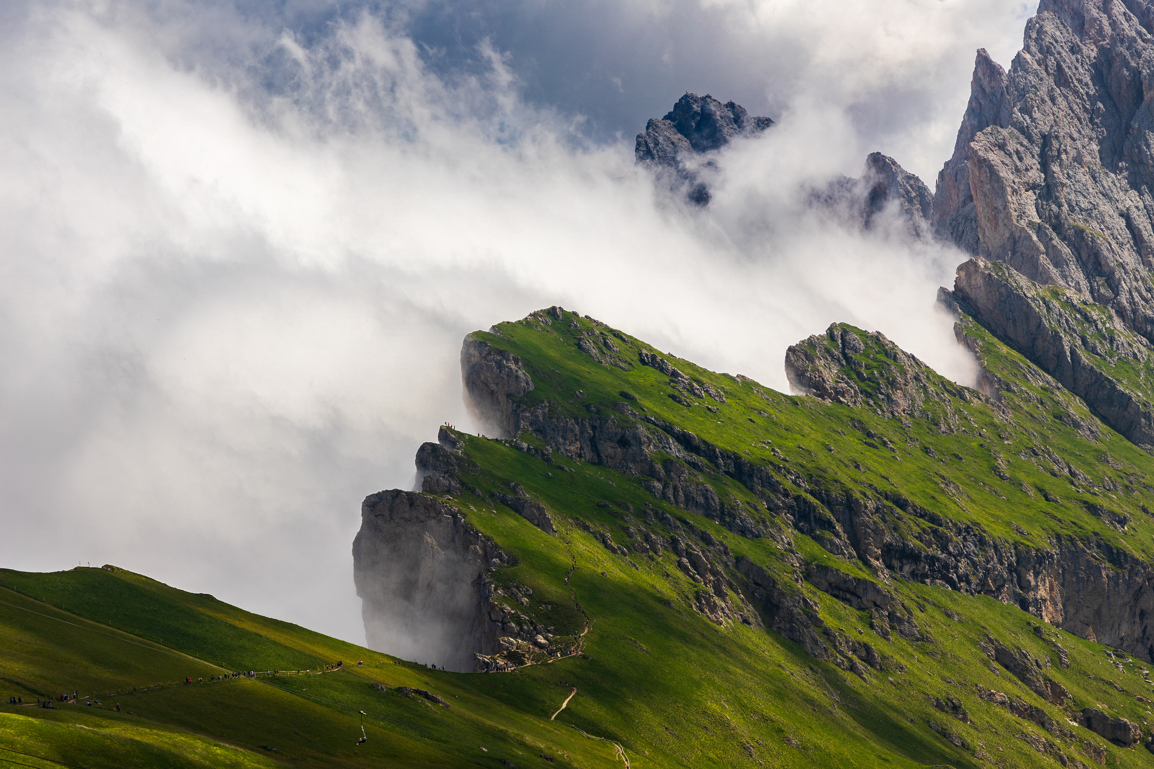 Felhőostrom (Seceda)