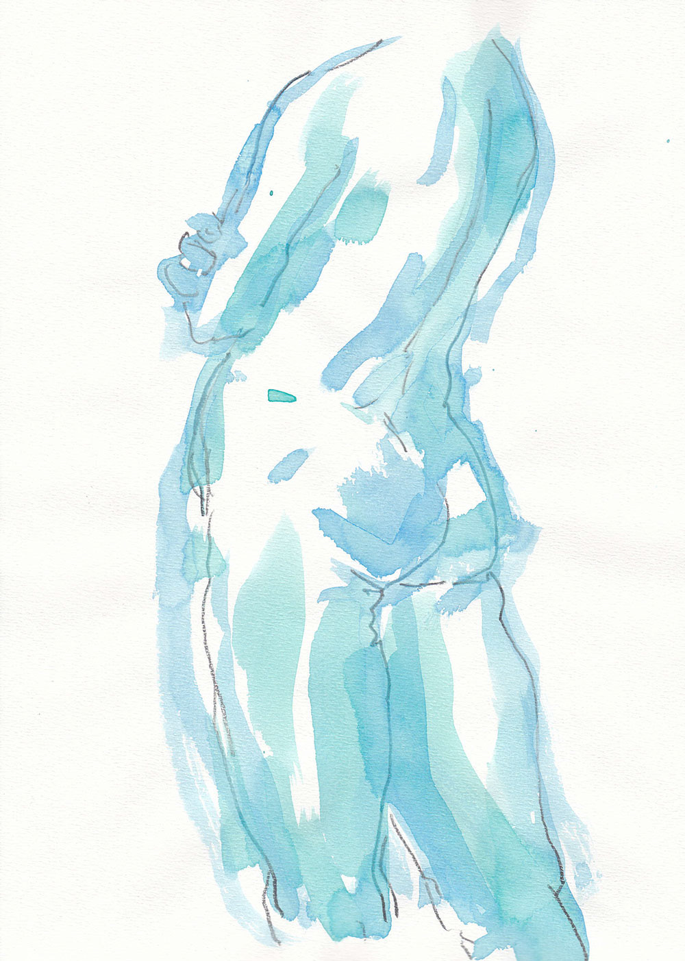 Pencil and watercolor