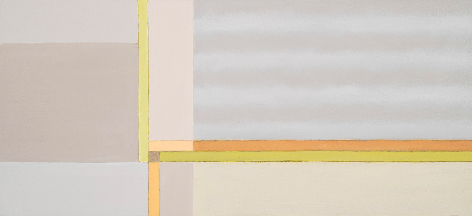 Trail First Light, Oil/metallic pigment on panel, 10" x 30"