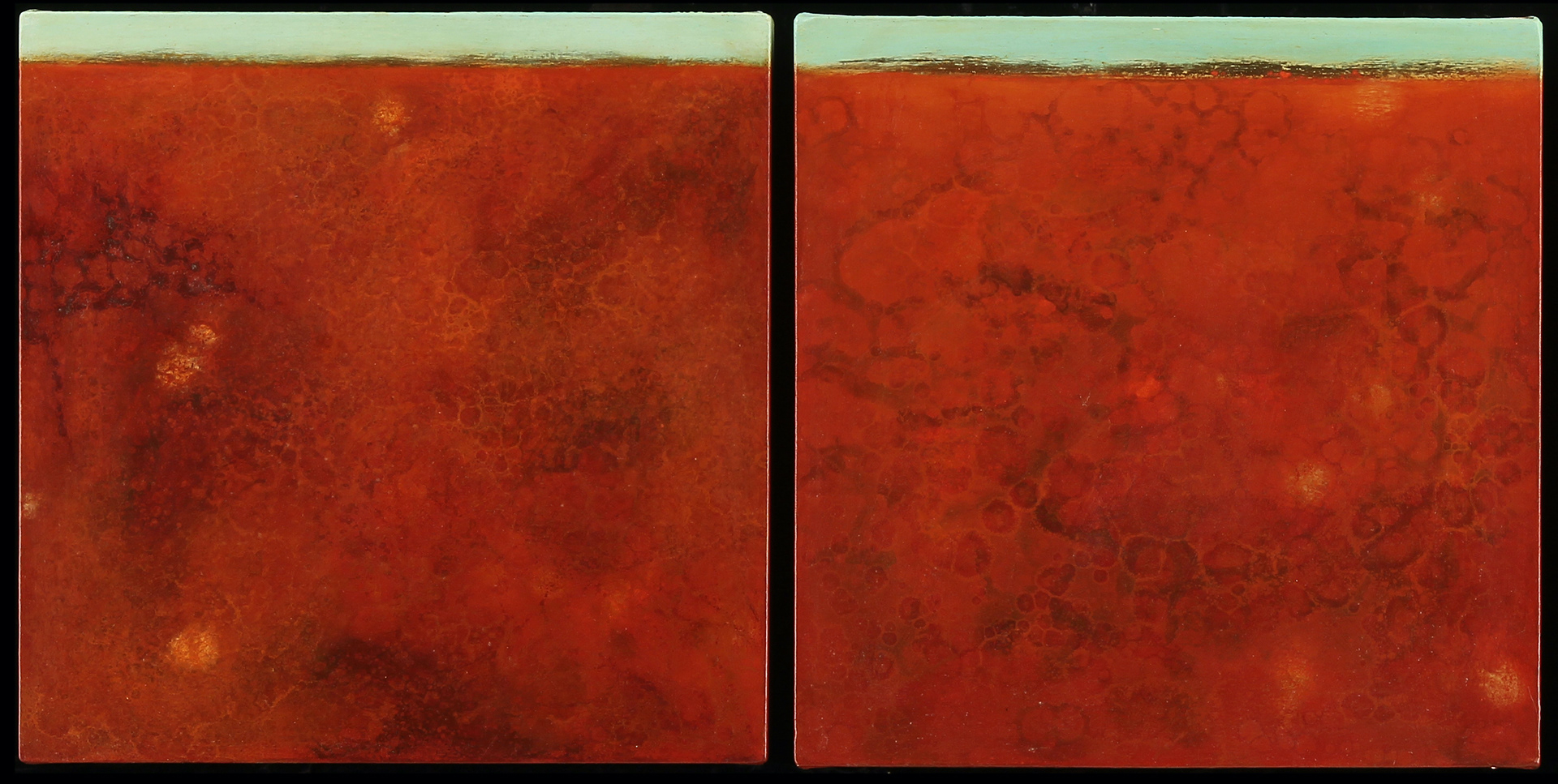 Edge No. 65 (diptych), Oil/alkyd on canvas, 18 x 36 in.