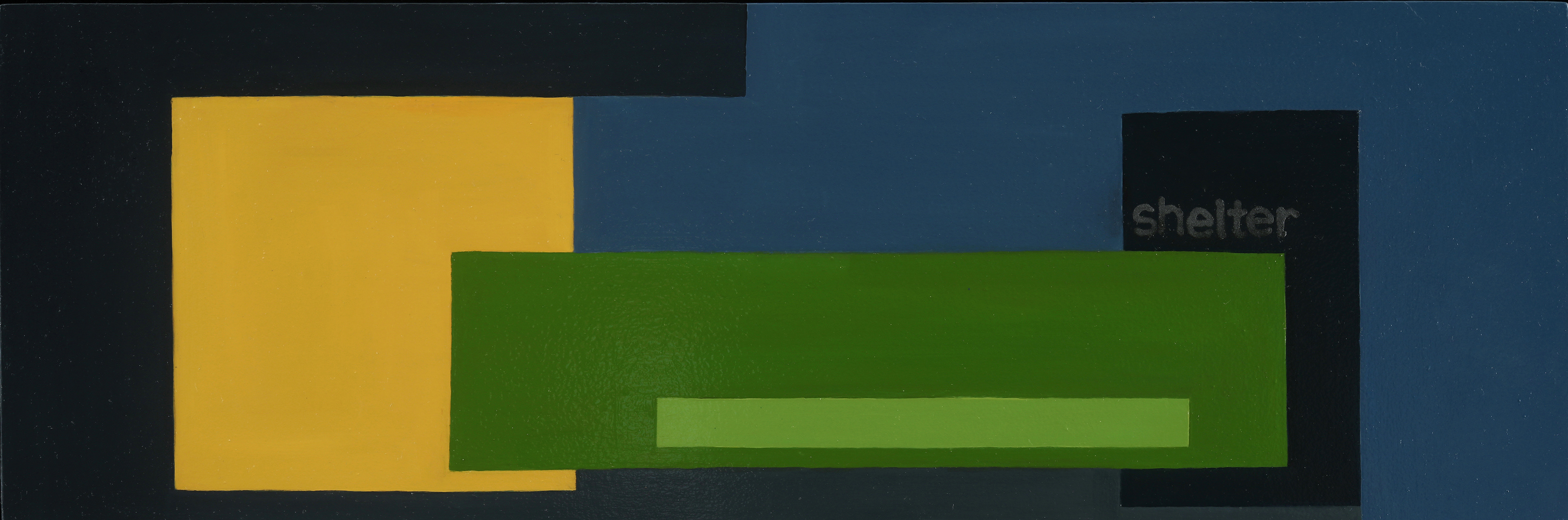 Boxed:Shift No. 3, Oil/alkyd & metallic pigment on panel, 10" x 30" x 2" SOLD