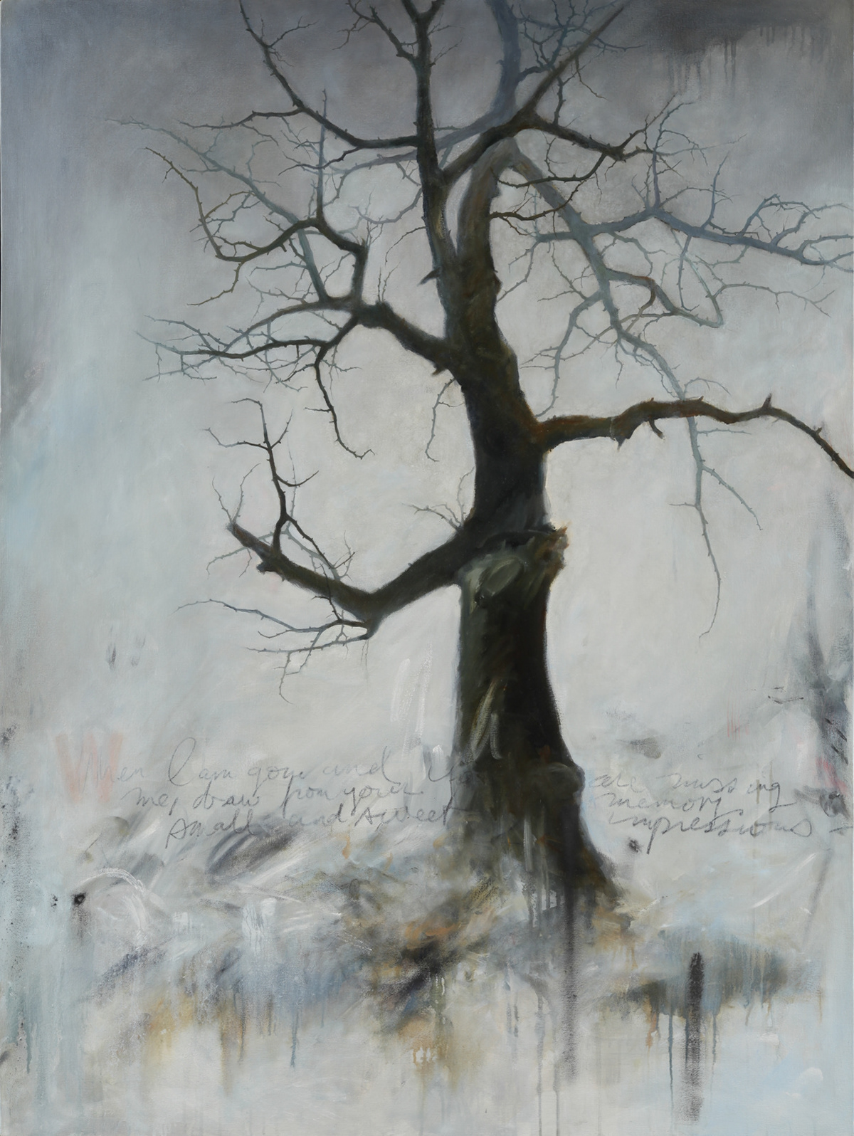 Still Here (Ginkgo No. 5) Oil/mixed media on canvas, 48 x 36 in. SOLD