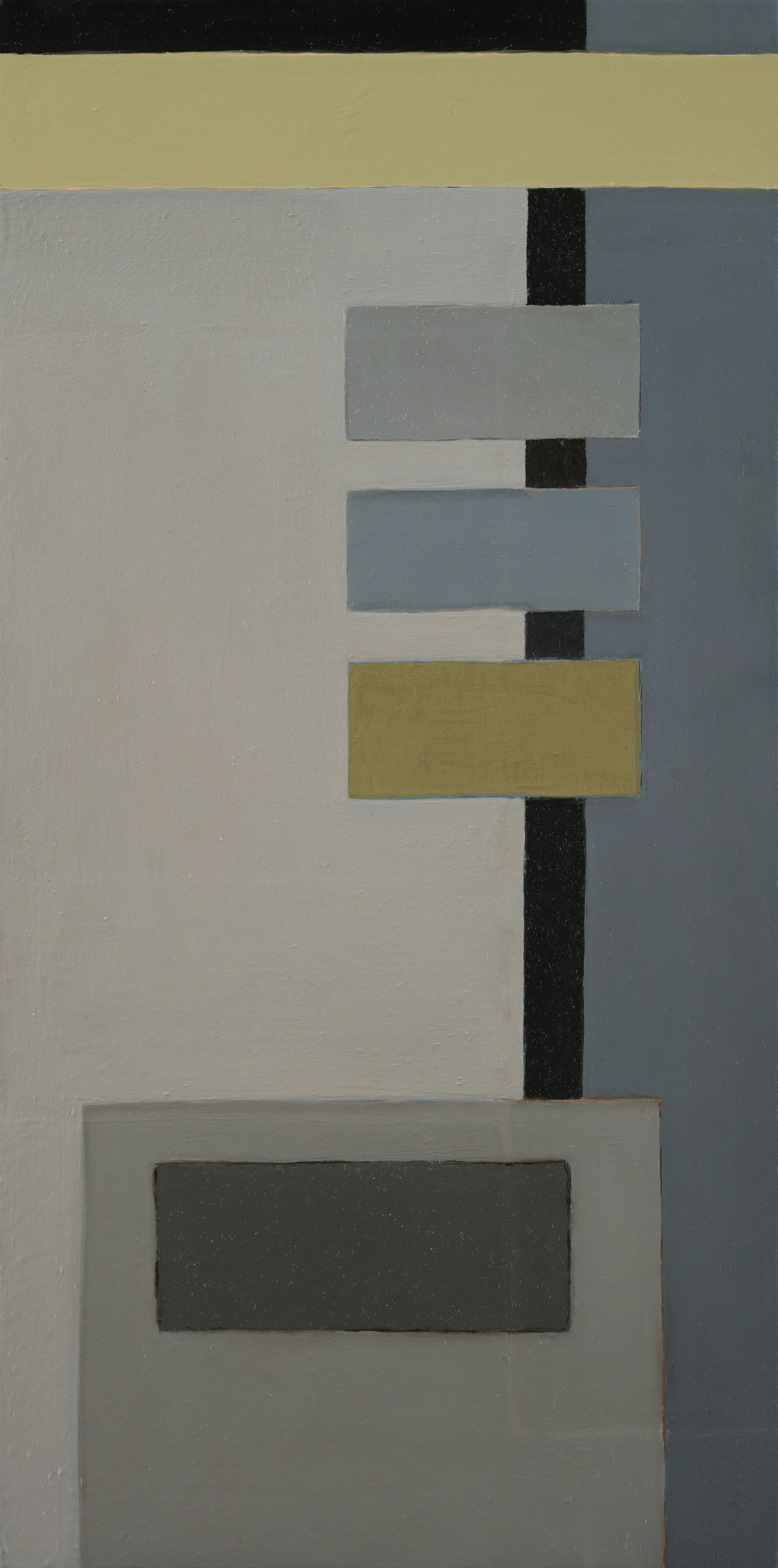 Boxed:Shift (Tug Stack), Oil on panel