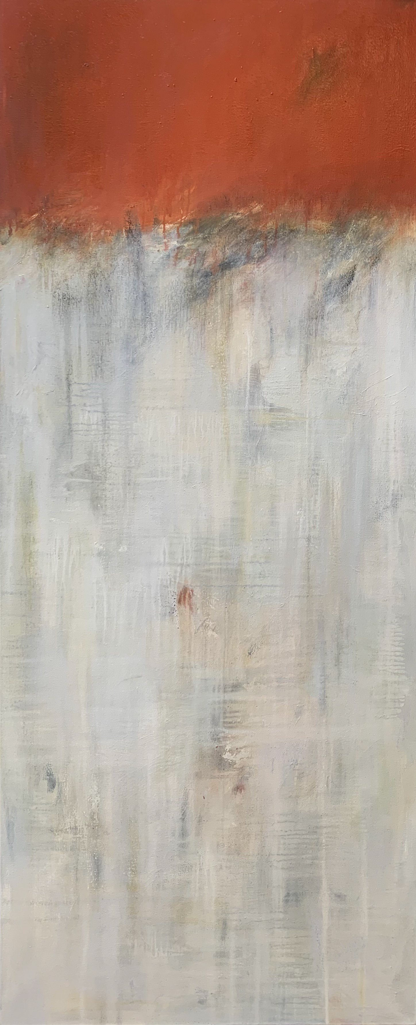 Edge Red & White, Oil/alkyd/graphite on canvas, 60 x 25 in. SOLD