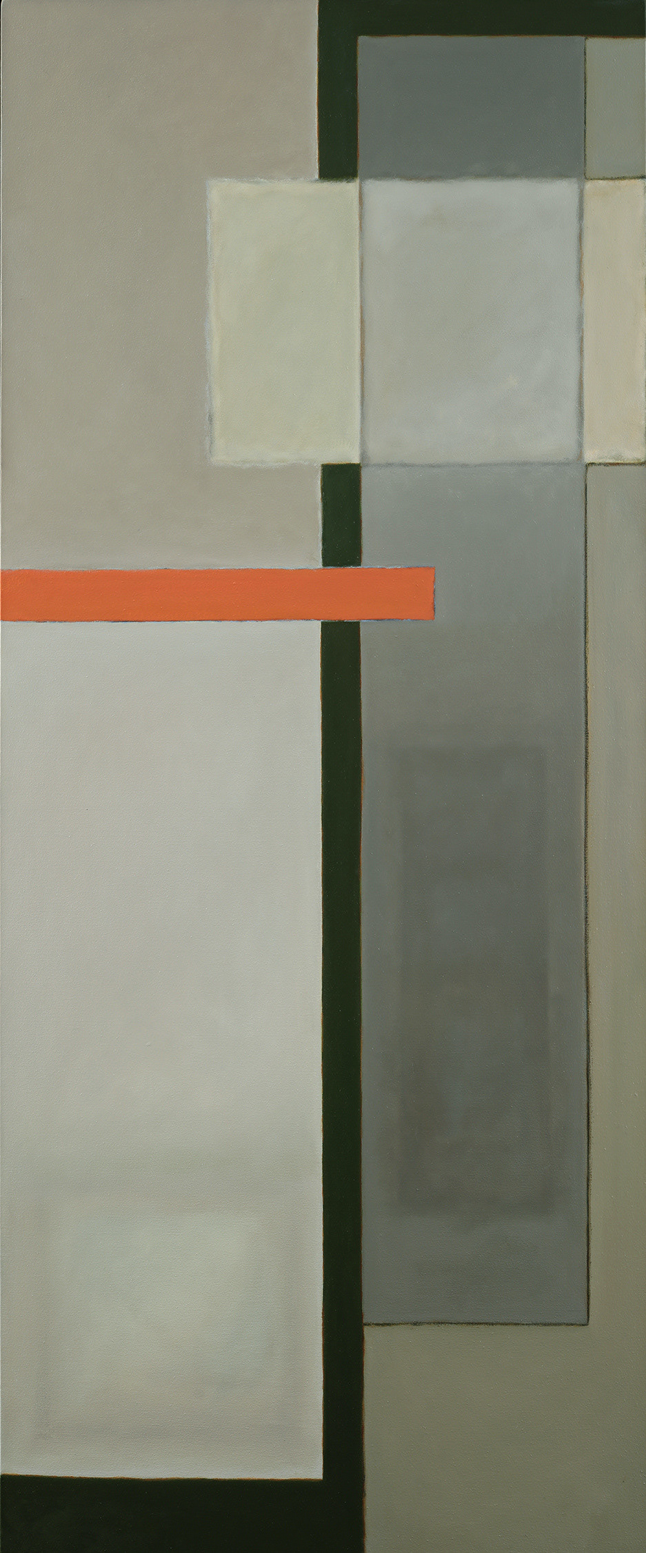 Boxed:Shift (Low Rise), Oil on canvas, 60" x 25"