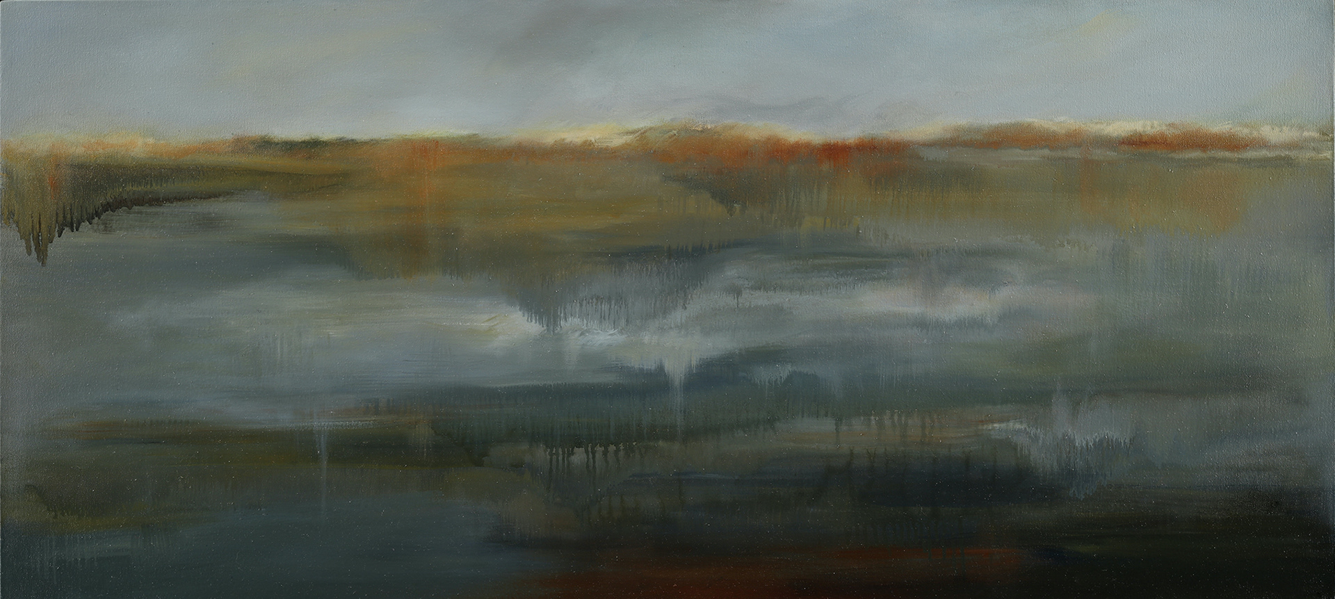 Edge New Grey, Oil/canvas, 20 x 44 in. SOLD