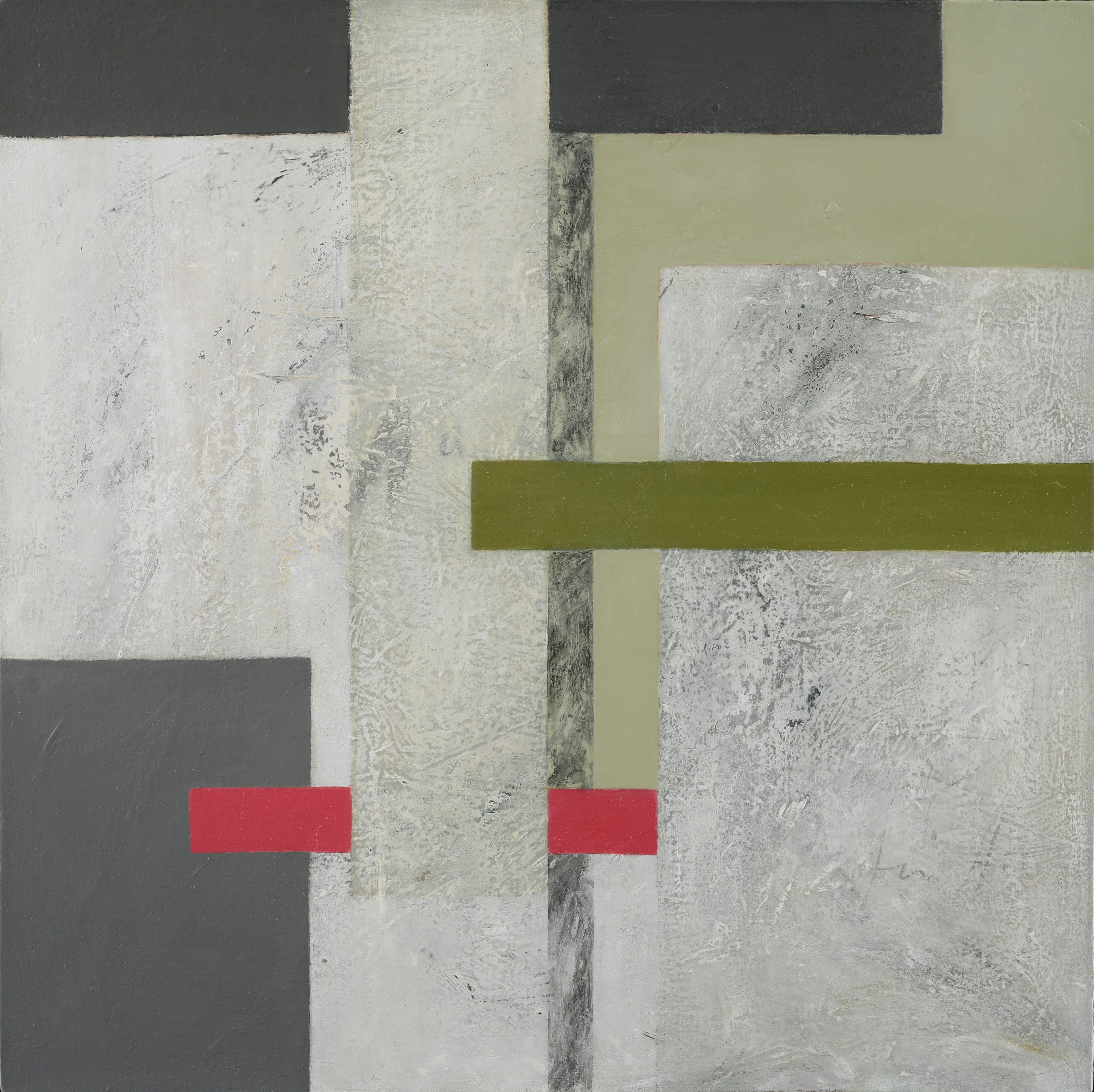 Boxed:Shift (So.Van Ness), Oil/graphite on canvas, 24" x 24"
